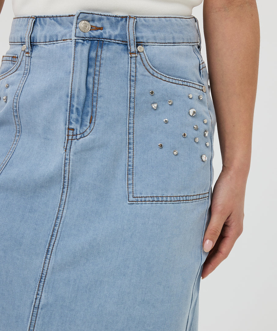 Esqualo Maxi Denim Rok Embellished HS25.12204 jeans blue