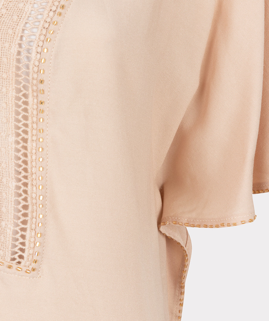 Esqualo Top Embellished HS25.14213 zand