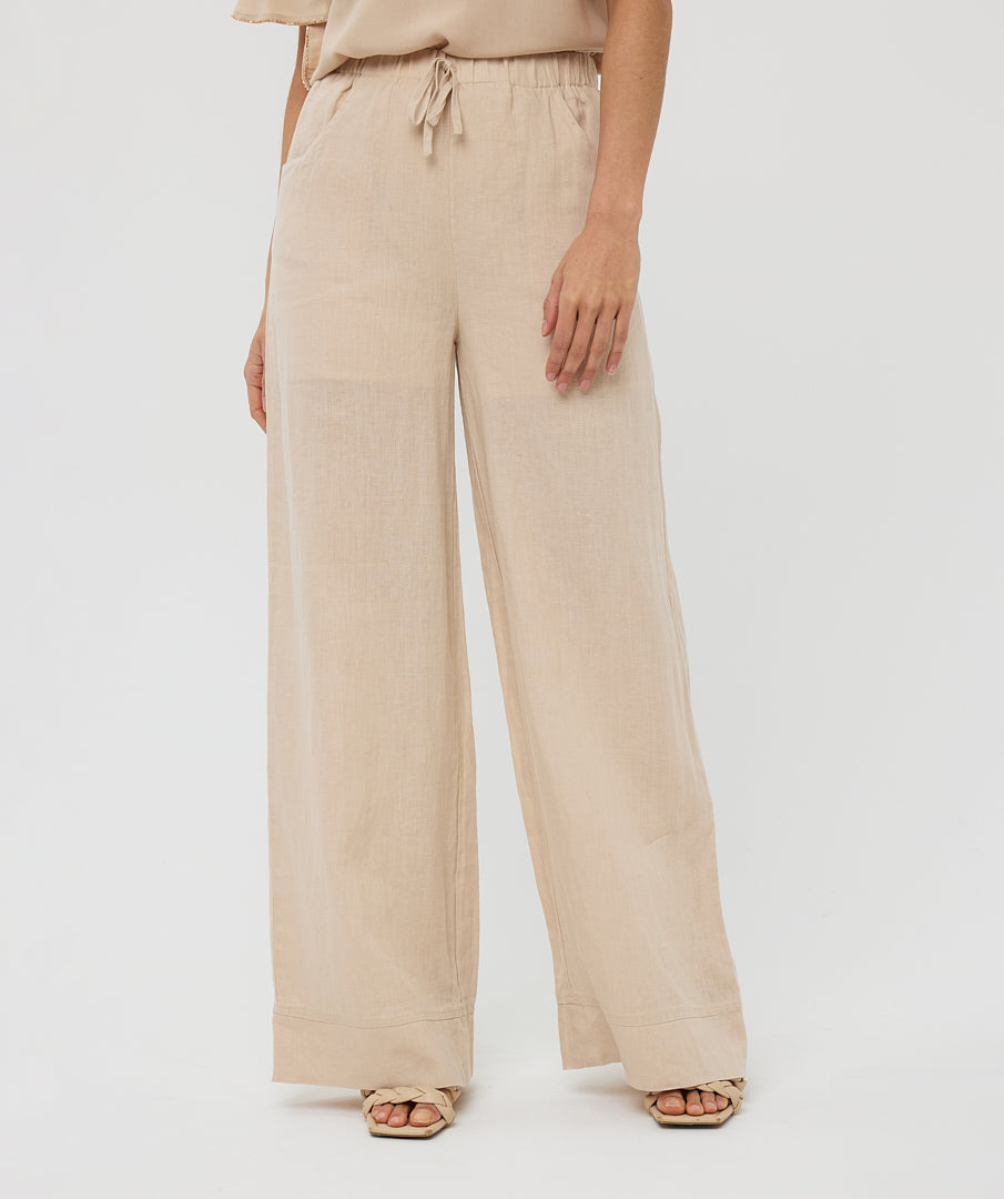 Esqualo Broek Linen HS25.28224 zand