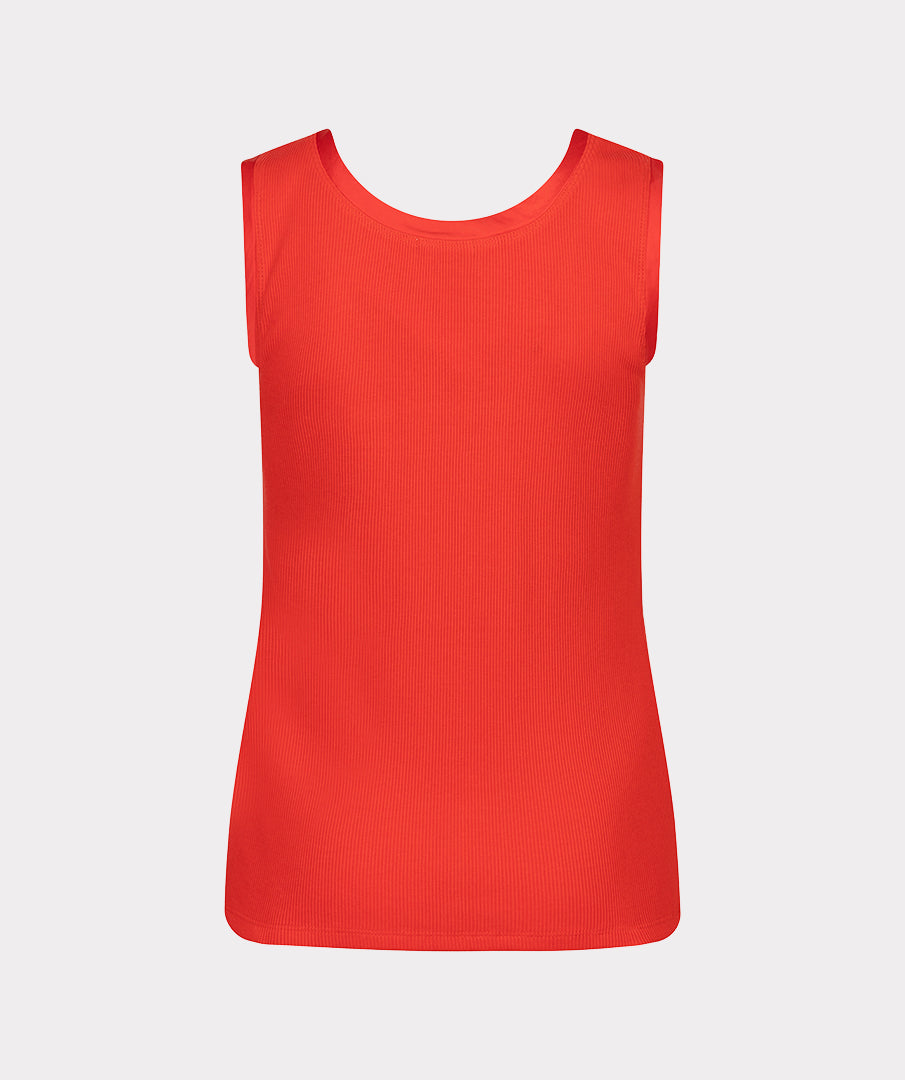 Esqualo Top Satin Binding Rib Knit HS26.30208 rood
