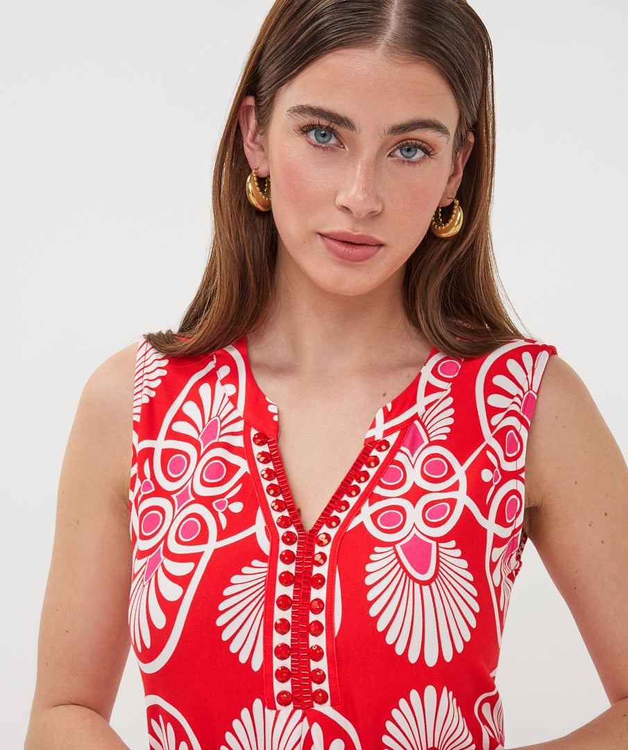 Esqualo Mouwloze Jurk Heartfelt HS26.30218 print