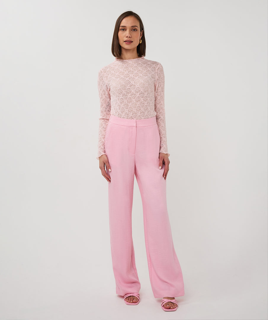 Esqualo Twill Wide Broek SP26.10048 romance rose
