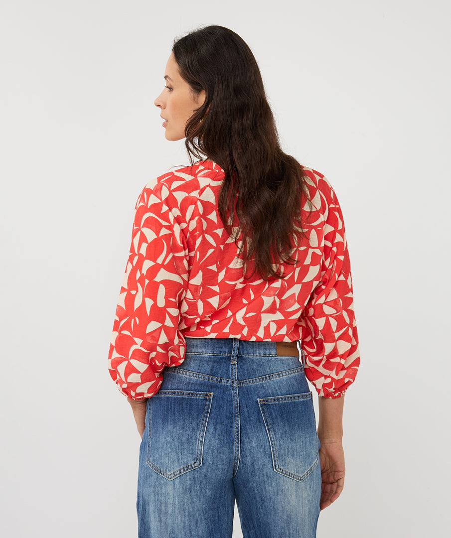 Esqualo Blouse Raglan Scarlet Graphic SP26.14003 print