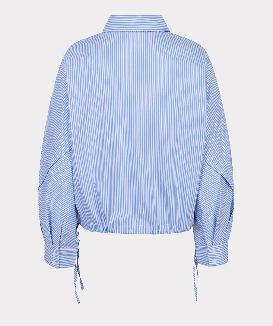 Esqualo Blouse Striped Cropped Batwing SP26.28002 blue white
