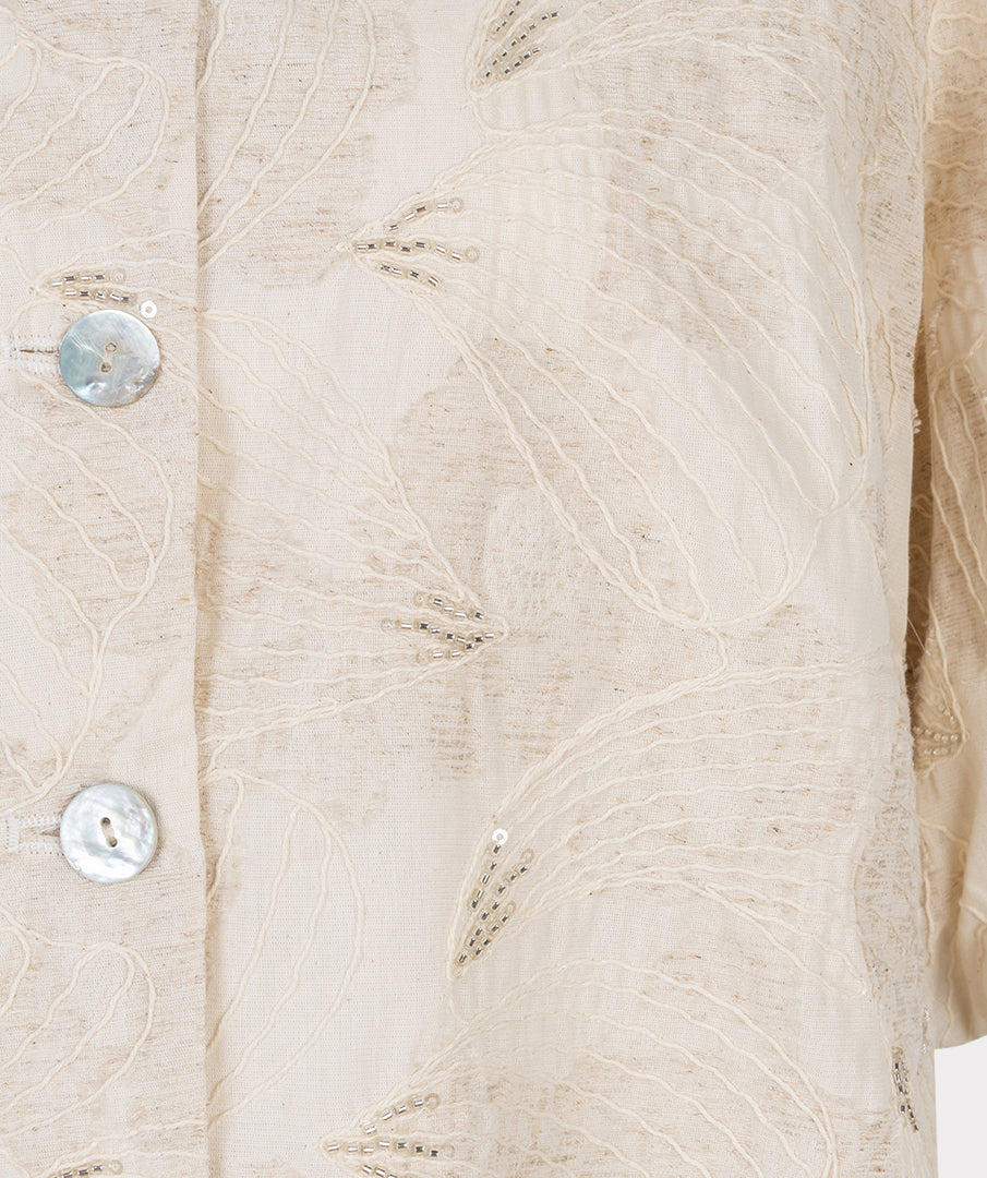 Esqualo Blouse Balloon 3D Shell Print SP26.28005 ecru