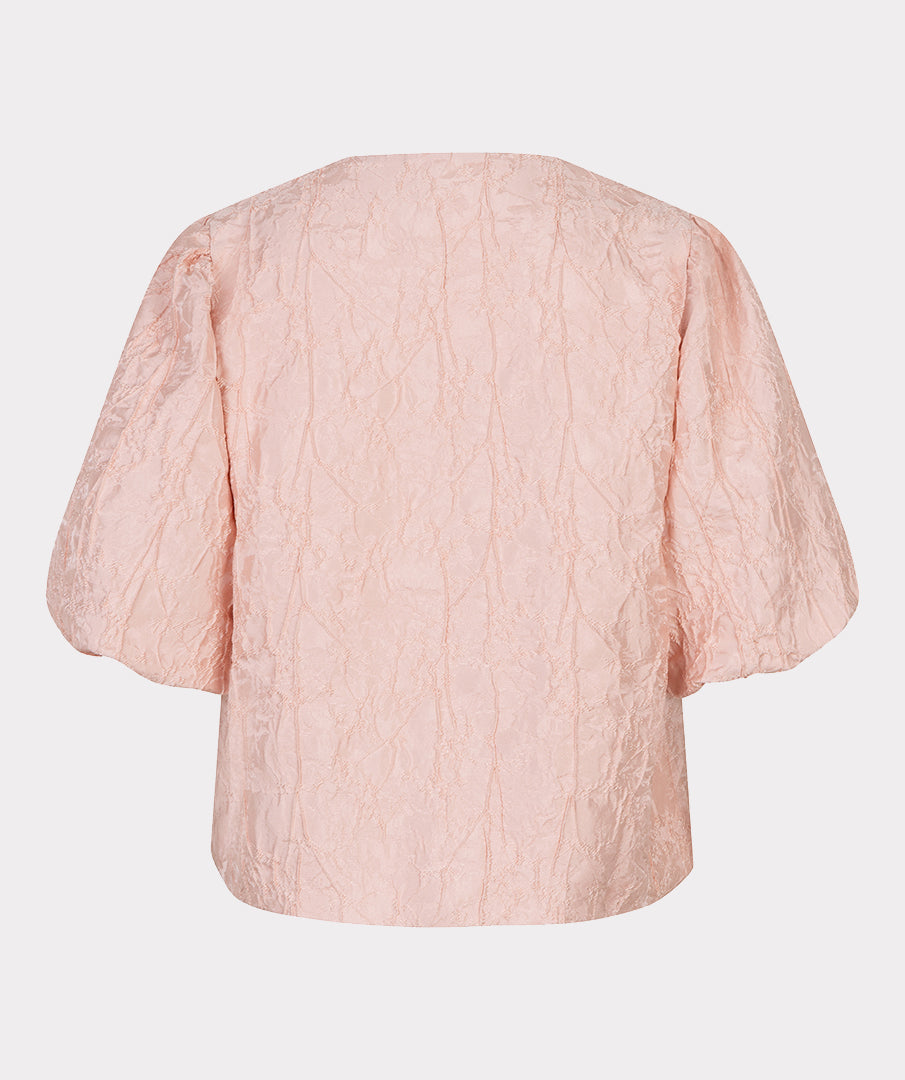 Esqualo Top Balloon Jacquard SP26.28025 faded rose