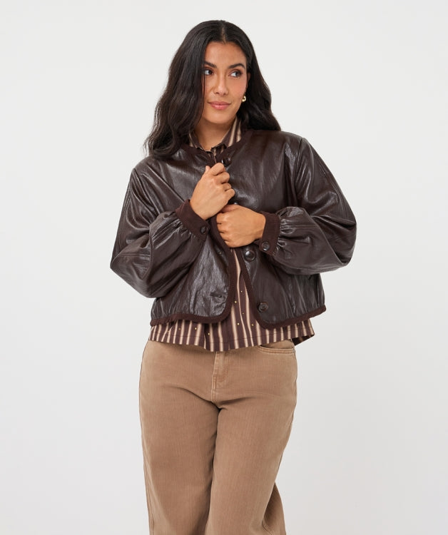 Esqualo Jacket Crinkle F26.11512 cacao