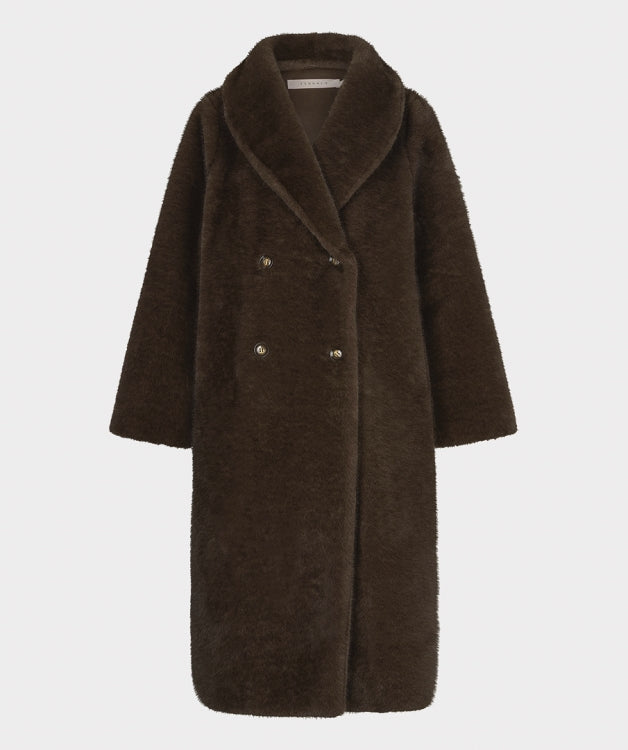 Esqualo Fur Long Coat F26.37521 cacao