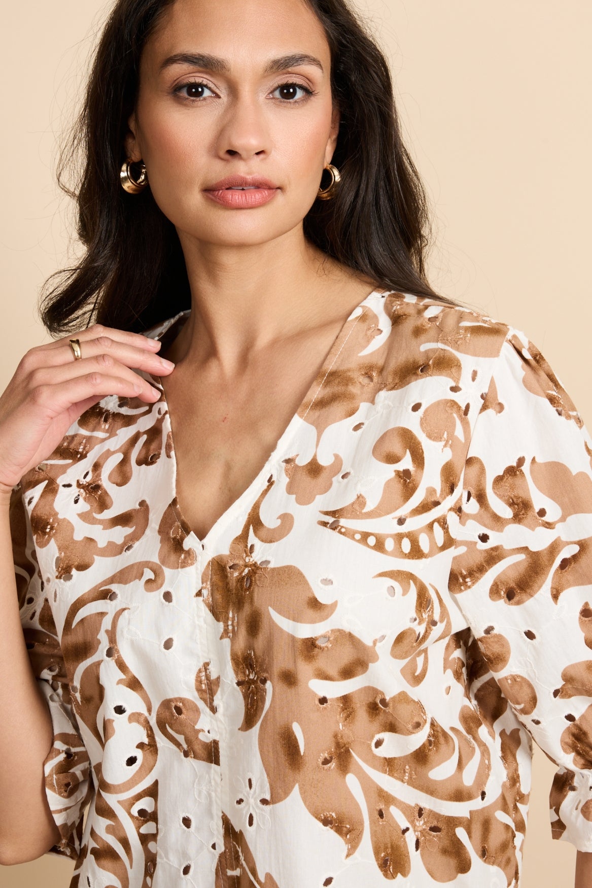 G-maxx Ophelia Top offwhite / walnut