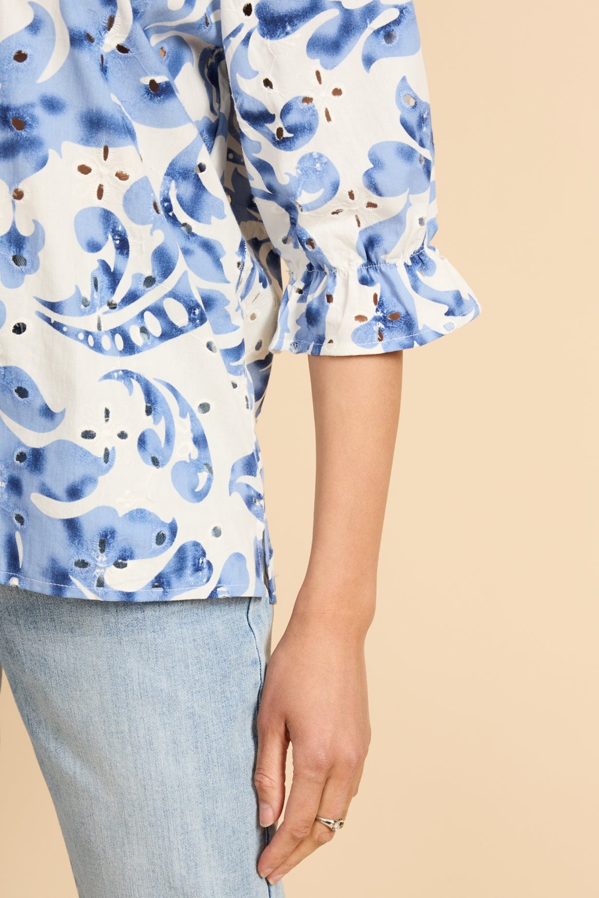 G-maxx Ophelia Top offwhite / light indigo