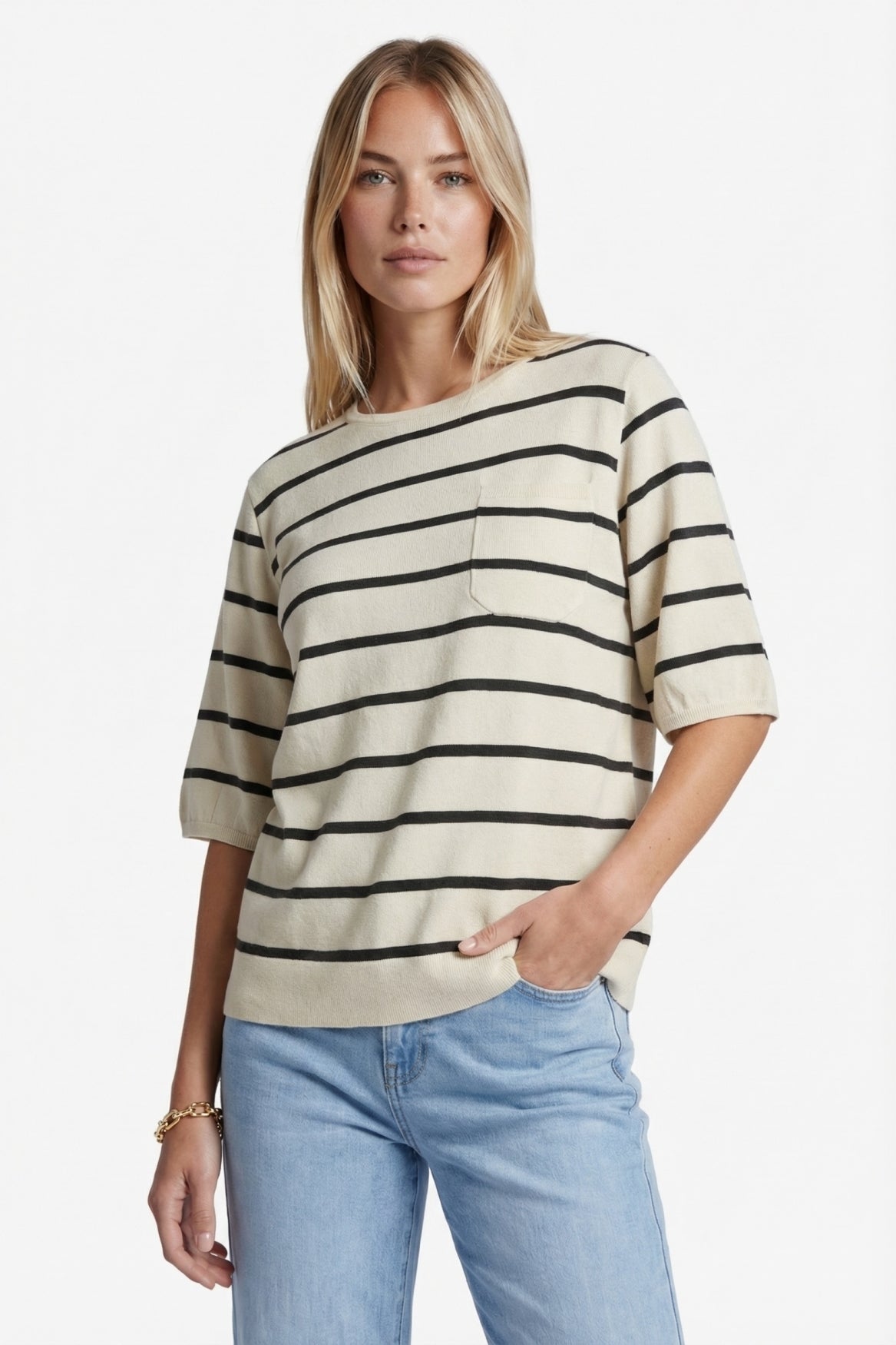 G-maxx Genoveva Knitting Top sand / black