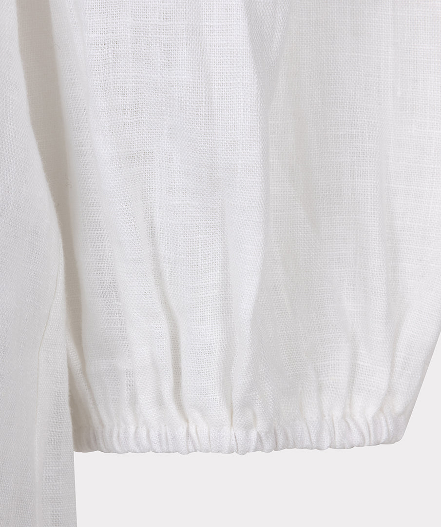 Esqualo Blouse R-neck Linen HS25.28221 off white