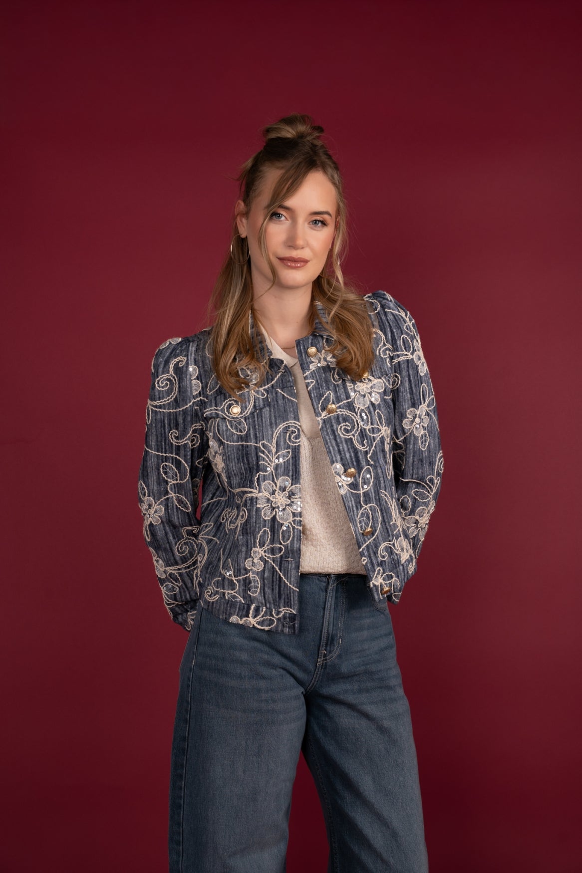 ICNK Amsterdam Nina Jacket Denim Cordella dark denim