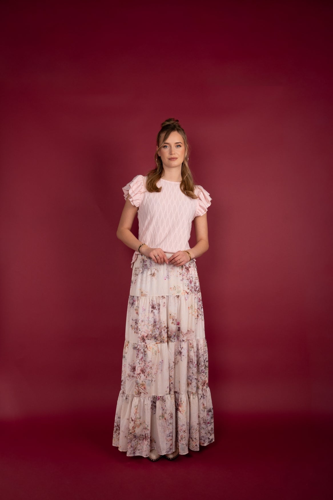 ICNK Amsterdam Celyna Top Wave Jacquard salmon