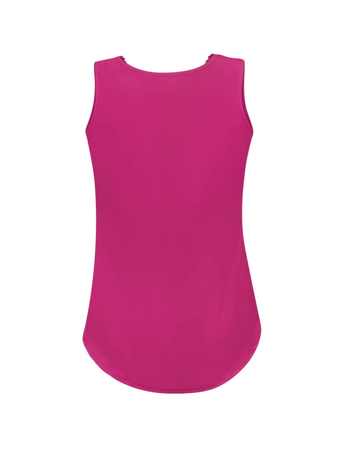 Triple Nine Travelstof Mouwloze Top 6913 fuchsia