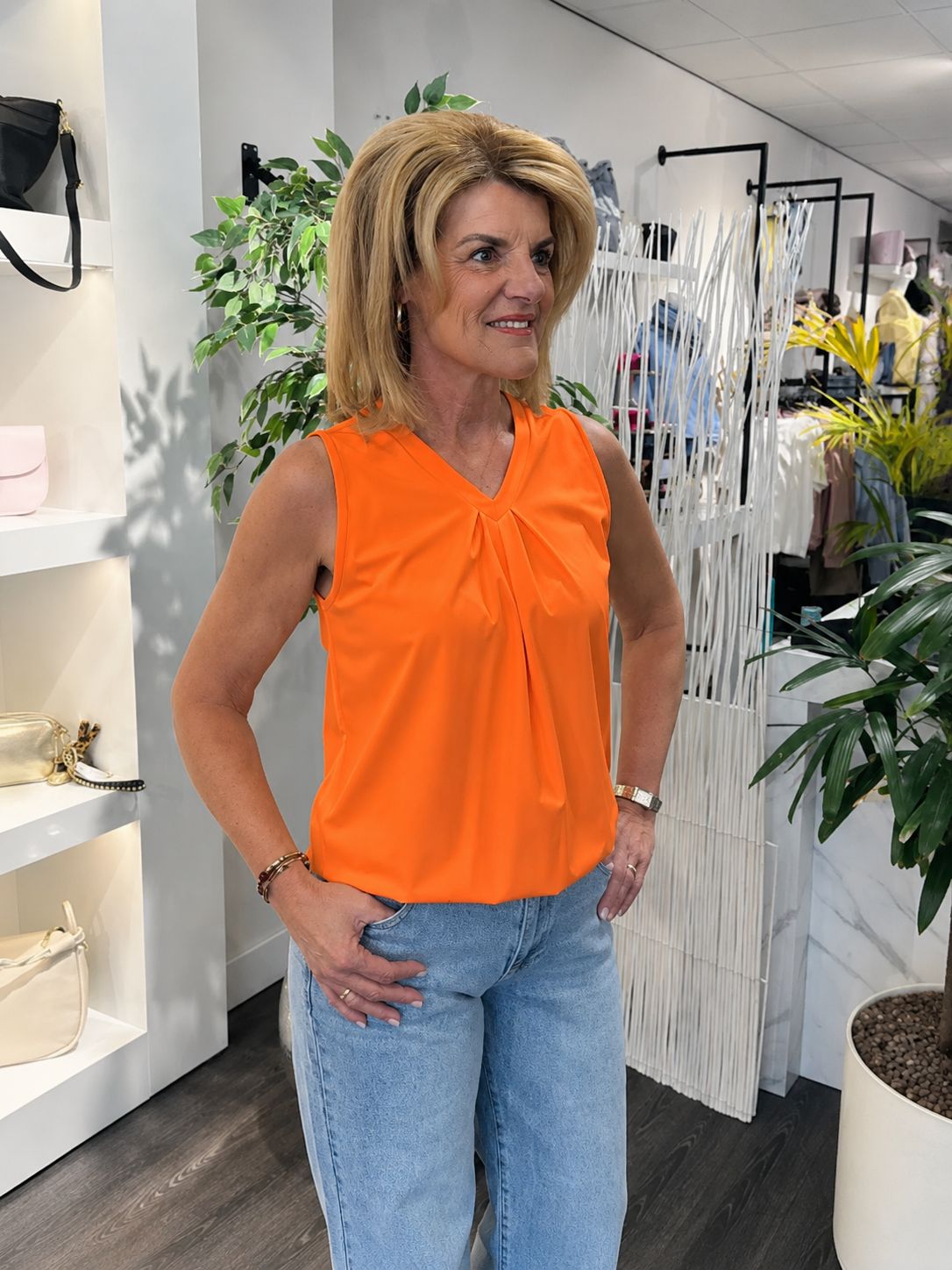 Mi Piace Travel Top Pleated 202814 orange