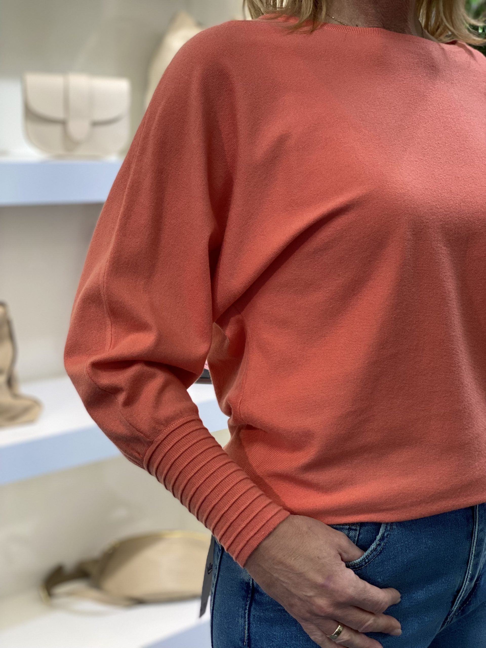 Freequent Flow Pullover burnt coral melange