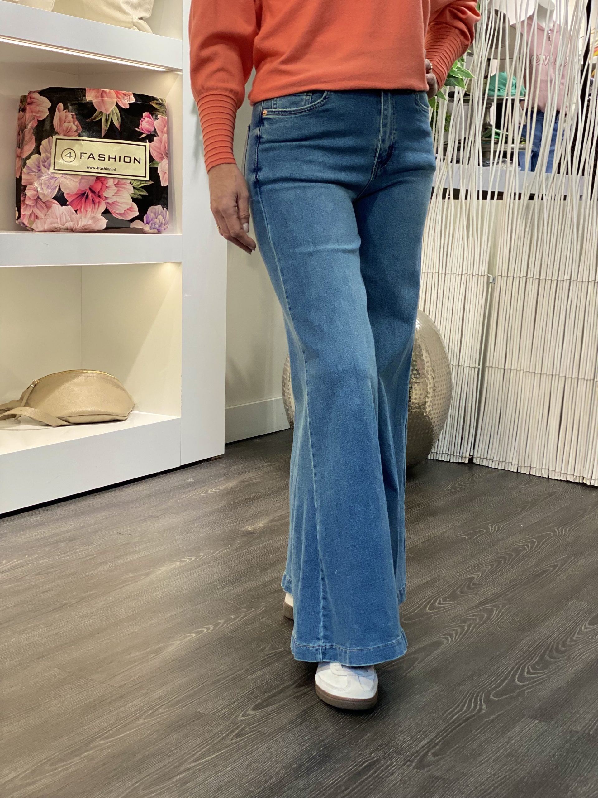 Jewelly Jeans Broek Super Flare vintage blue JP8284