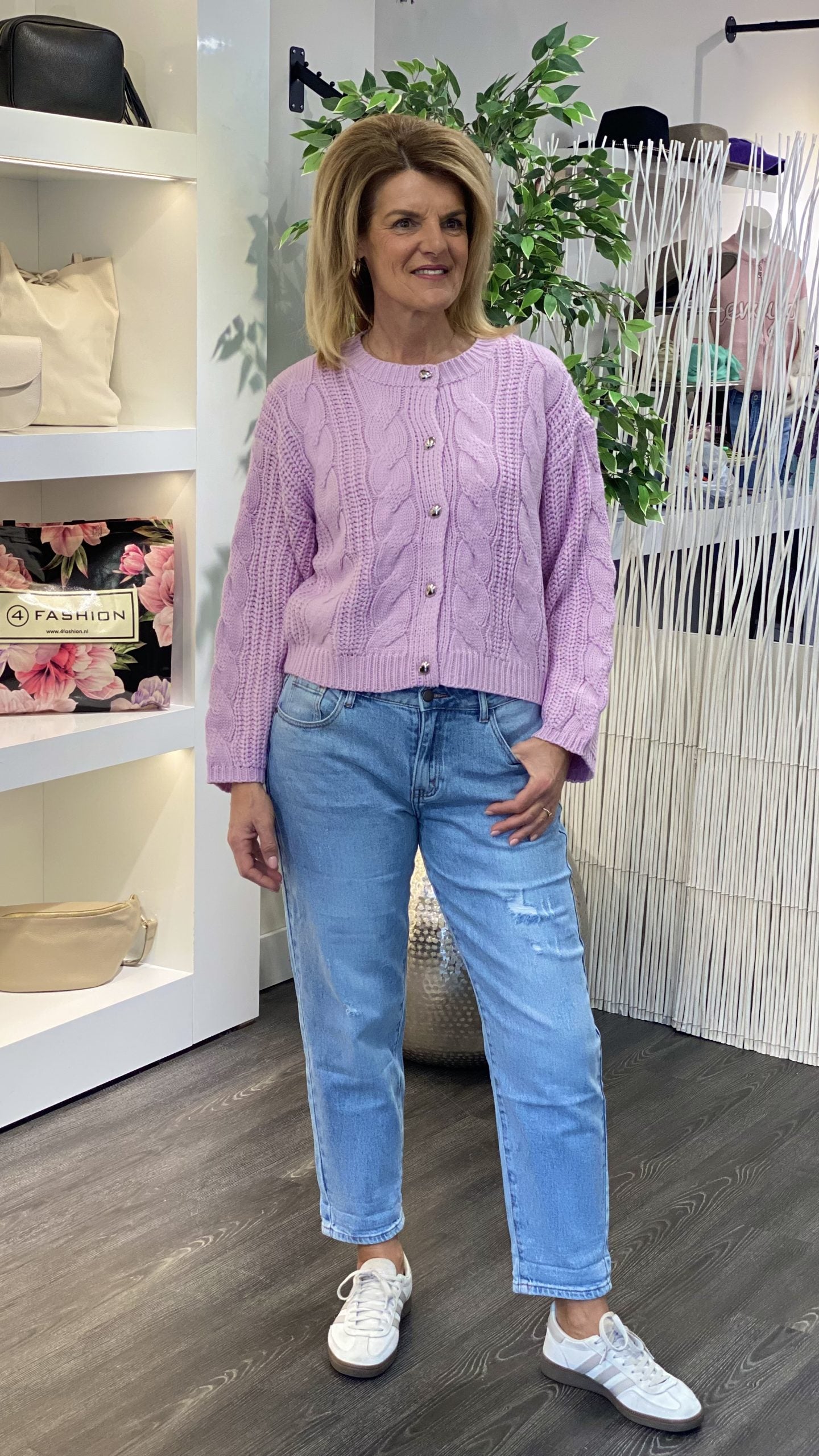 Azzurro Gebreide Vest 8141 lila