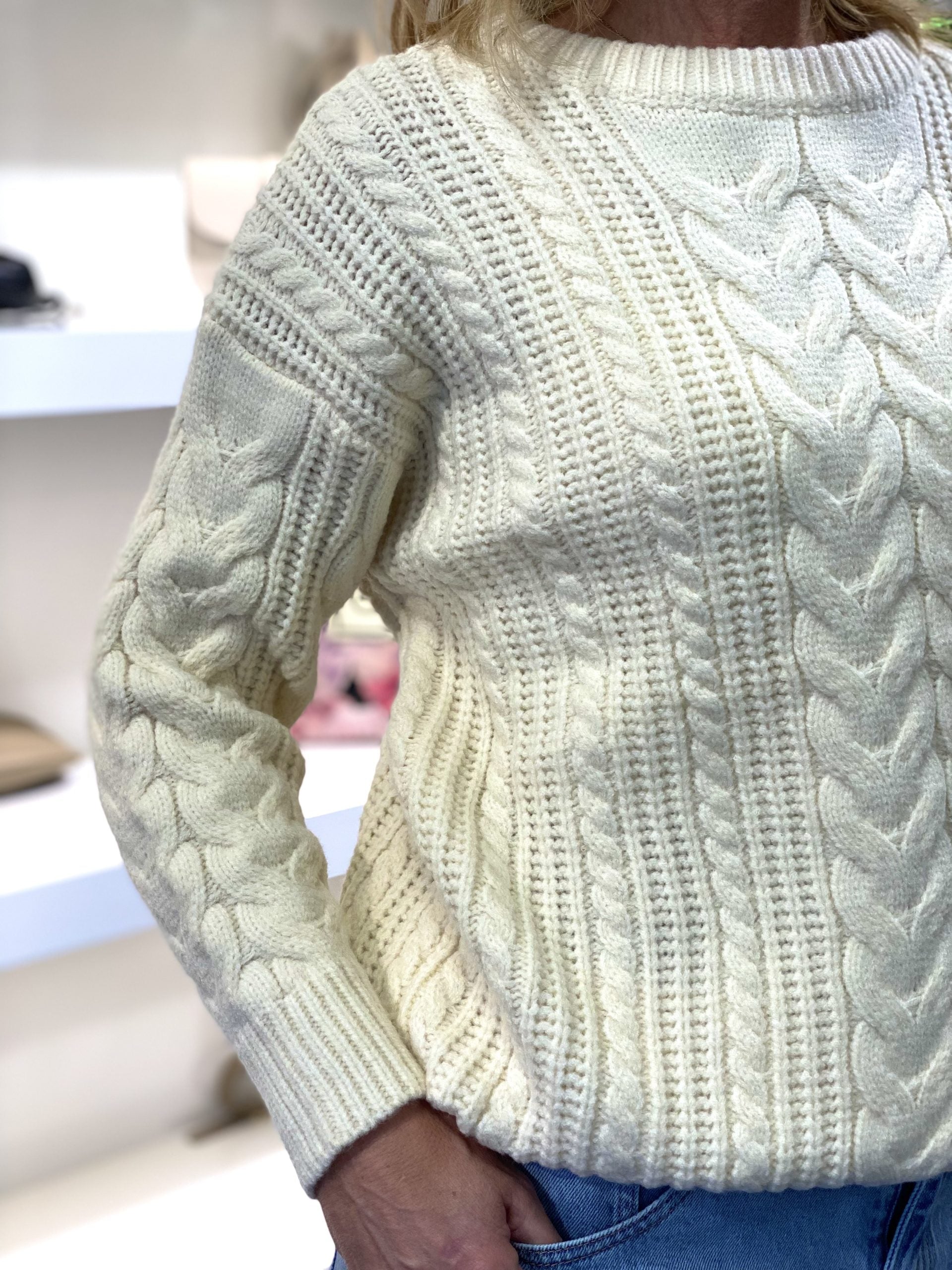 Azzurro Gebreide Trui 89368 creme