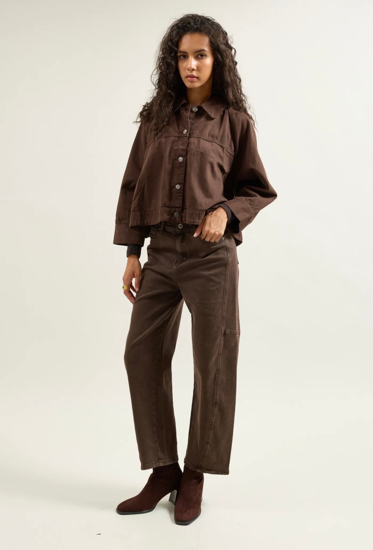 Place Du Jour Barrel Jeans 98883 Choco