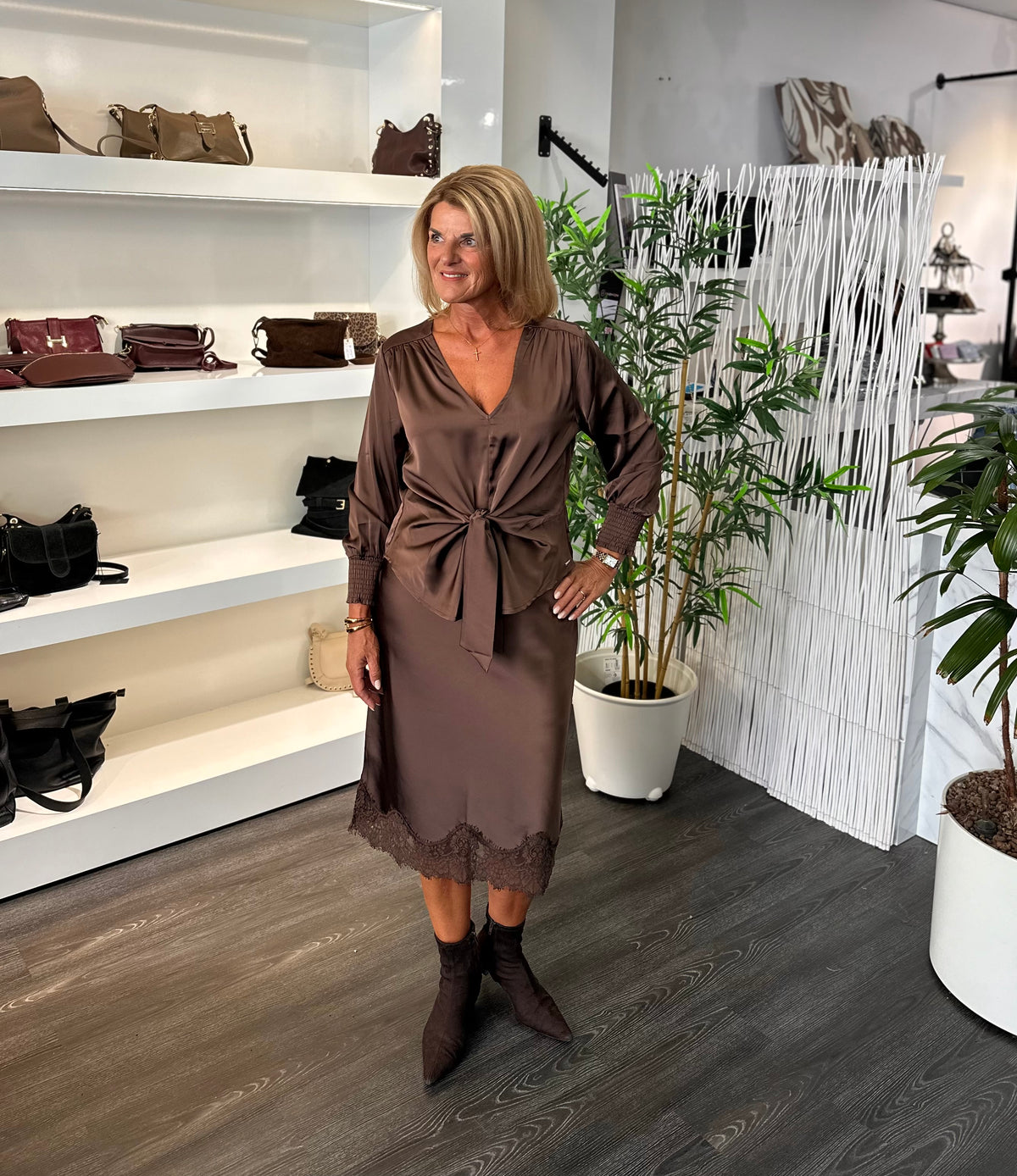Mi Piace Rok Satin Lace 202908 chestnut