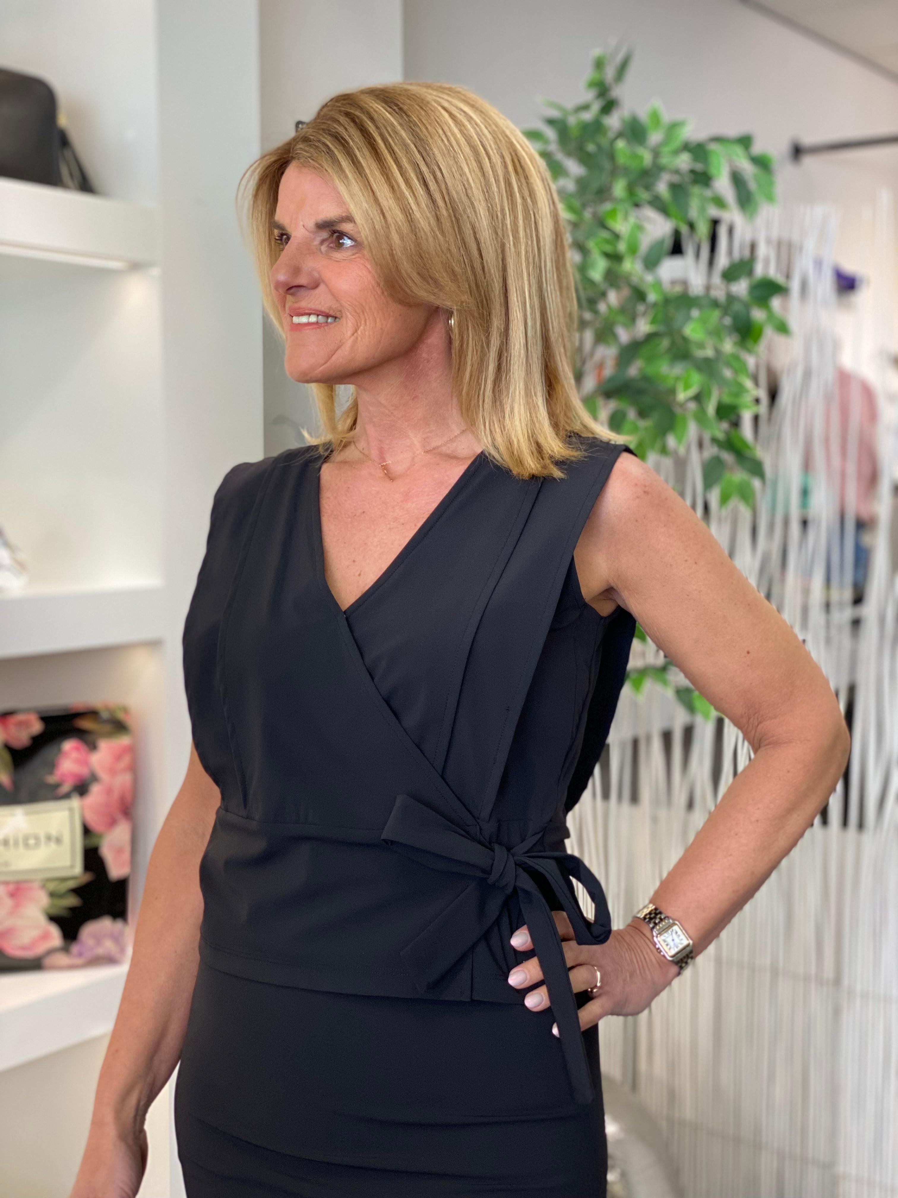 Mi Piace Travelstof Overslag Top 202508 zwart