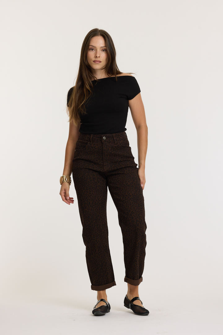 Redial Mom Jeans Leopard 9202