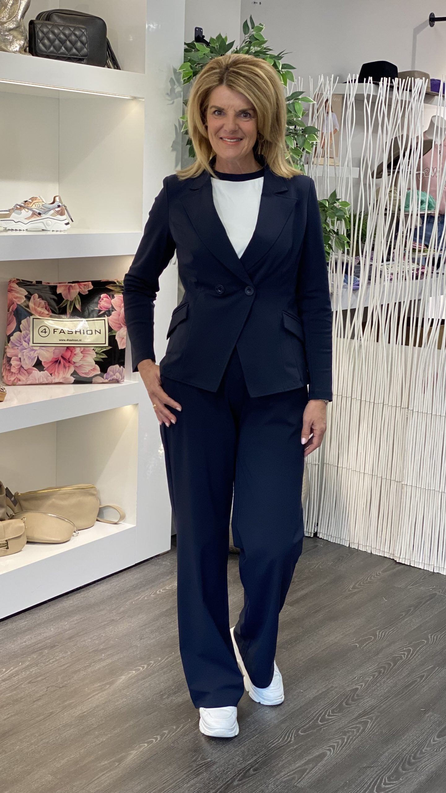 Lady Day Jennifer Halflange Blazer Travelstof donkerblauw