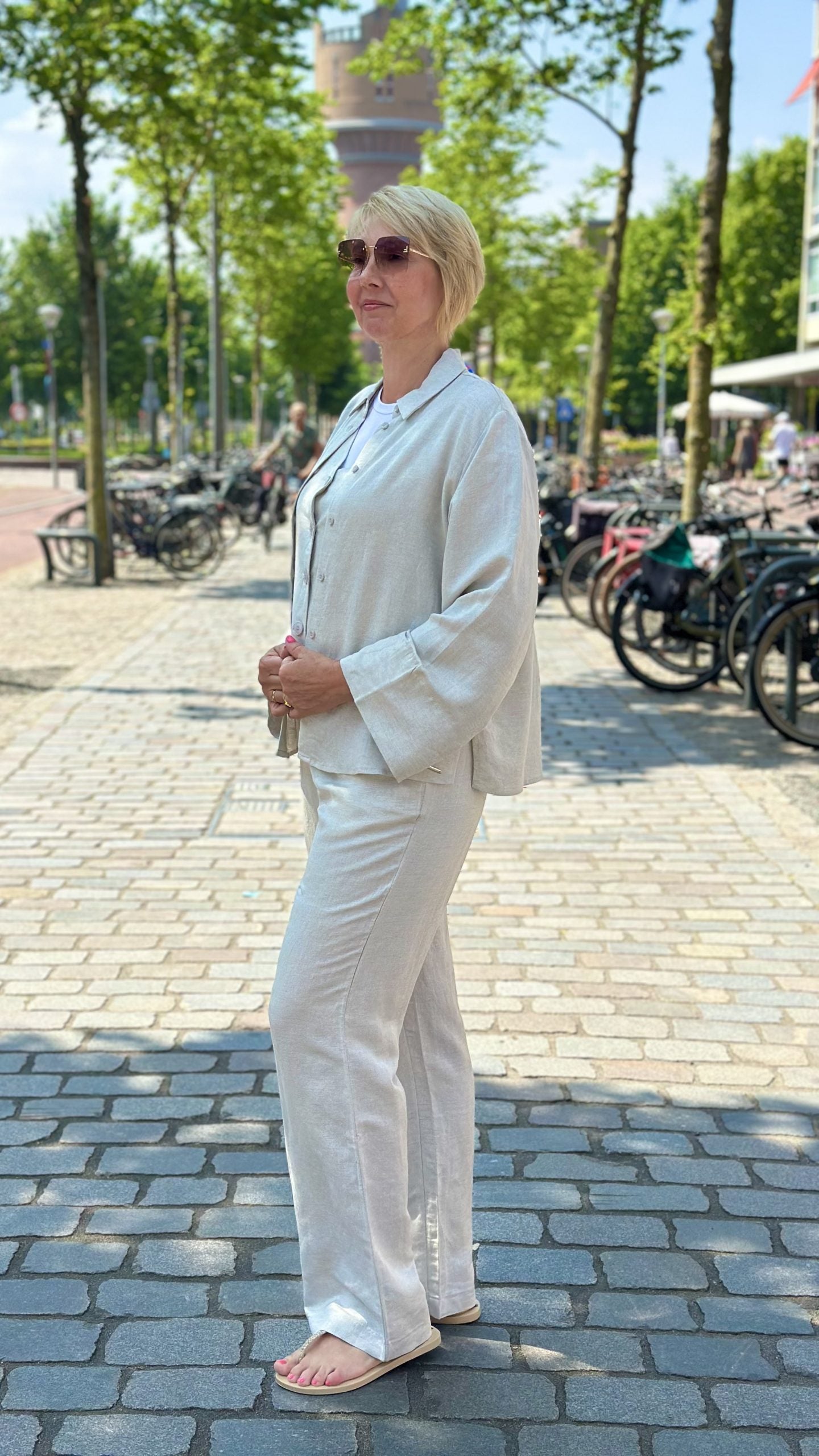 Mi Piace Linnen Broek 2020084 beige