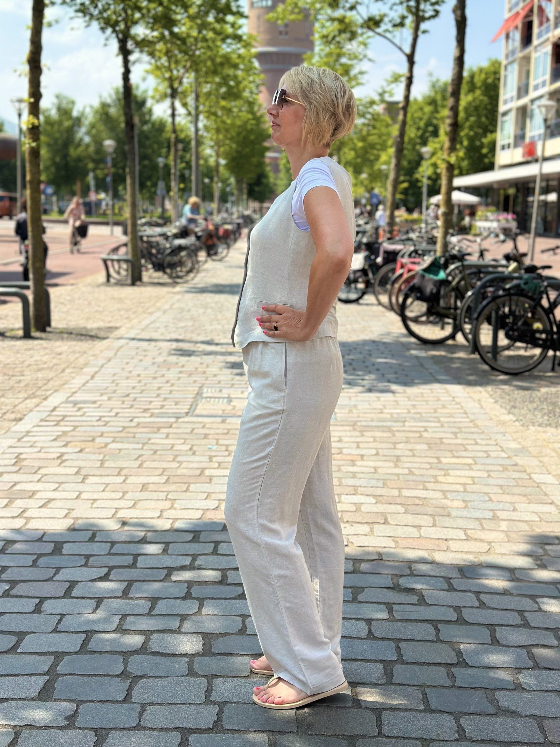 Mi Piace Linnen Broek 2020084 beige