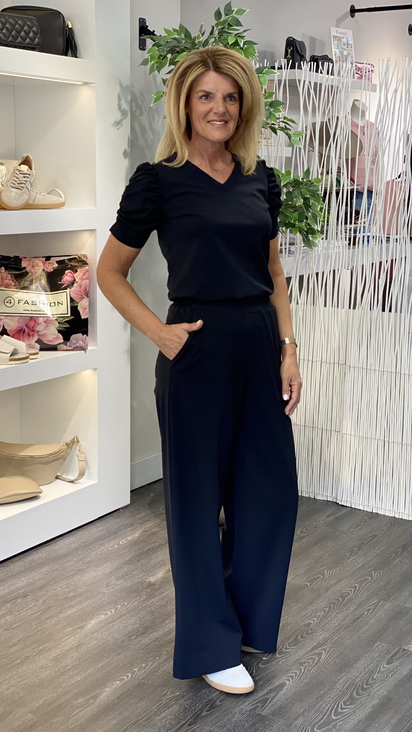 Lady Day Toya Travelstof Top zwart