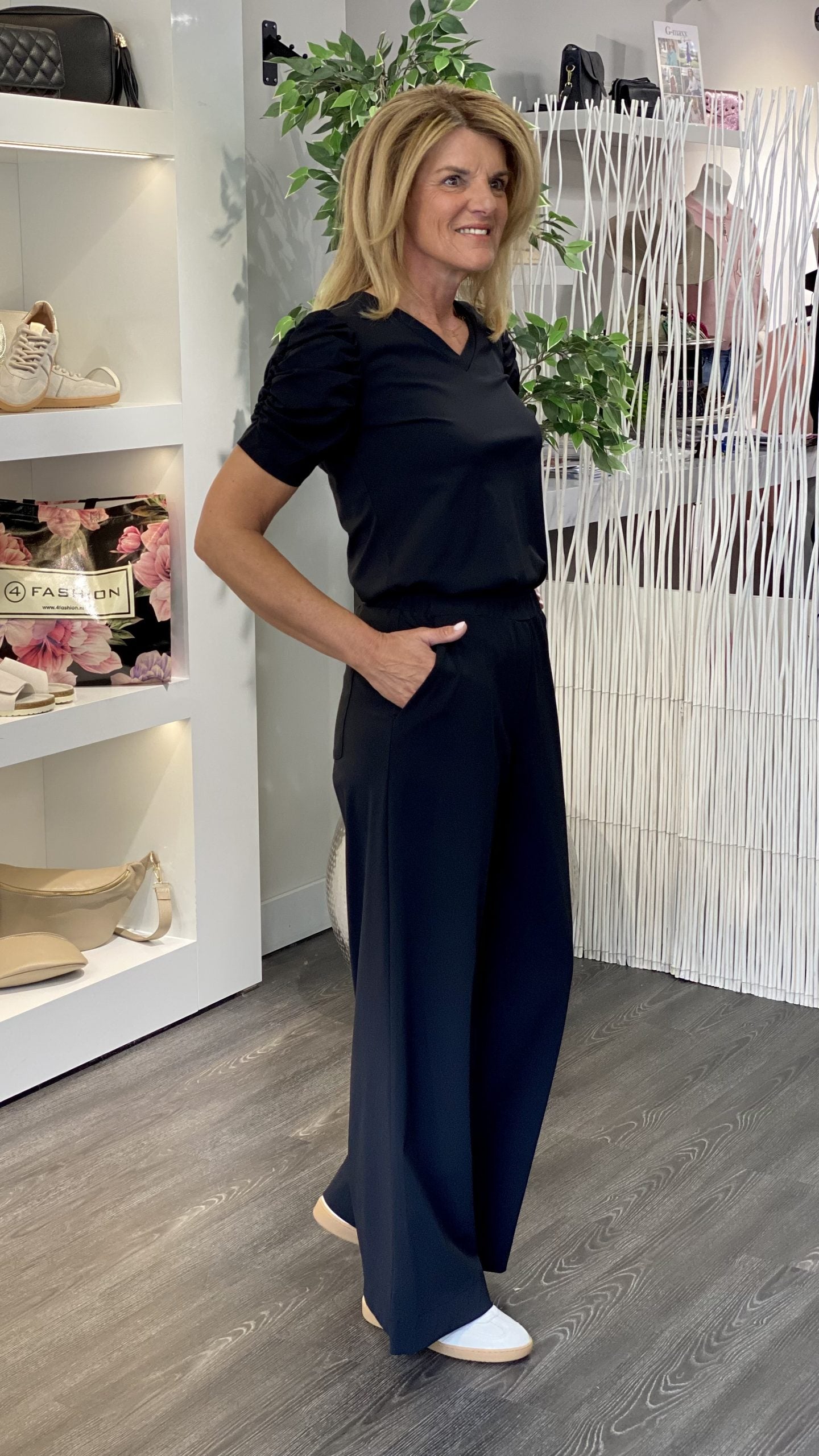 Lady Day Travelstof Millie Broek zwart