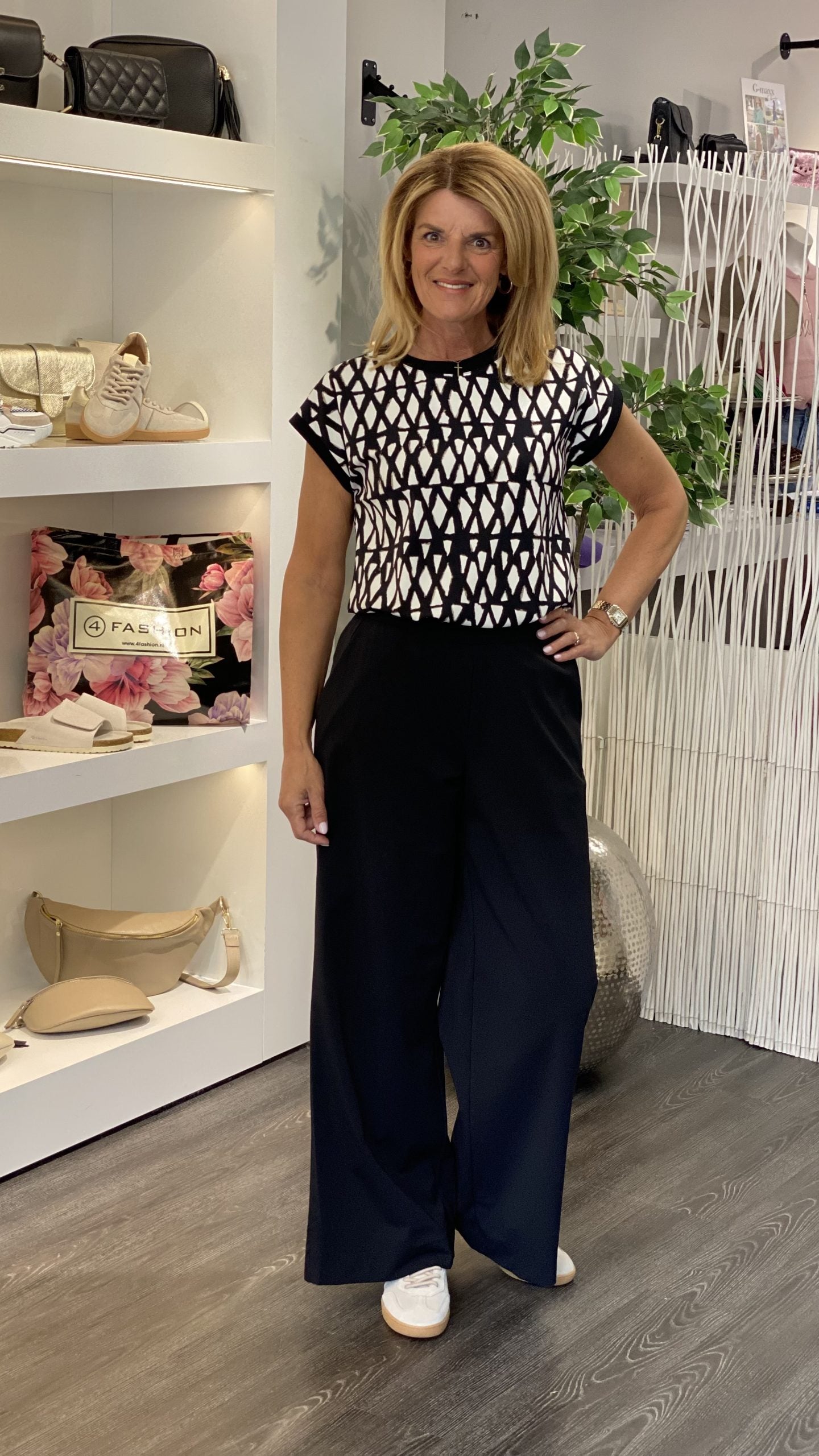 Lady Day Hannah Travelstof Top ruta print