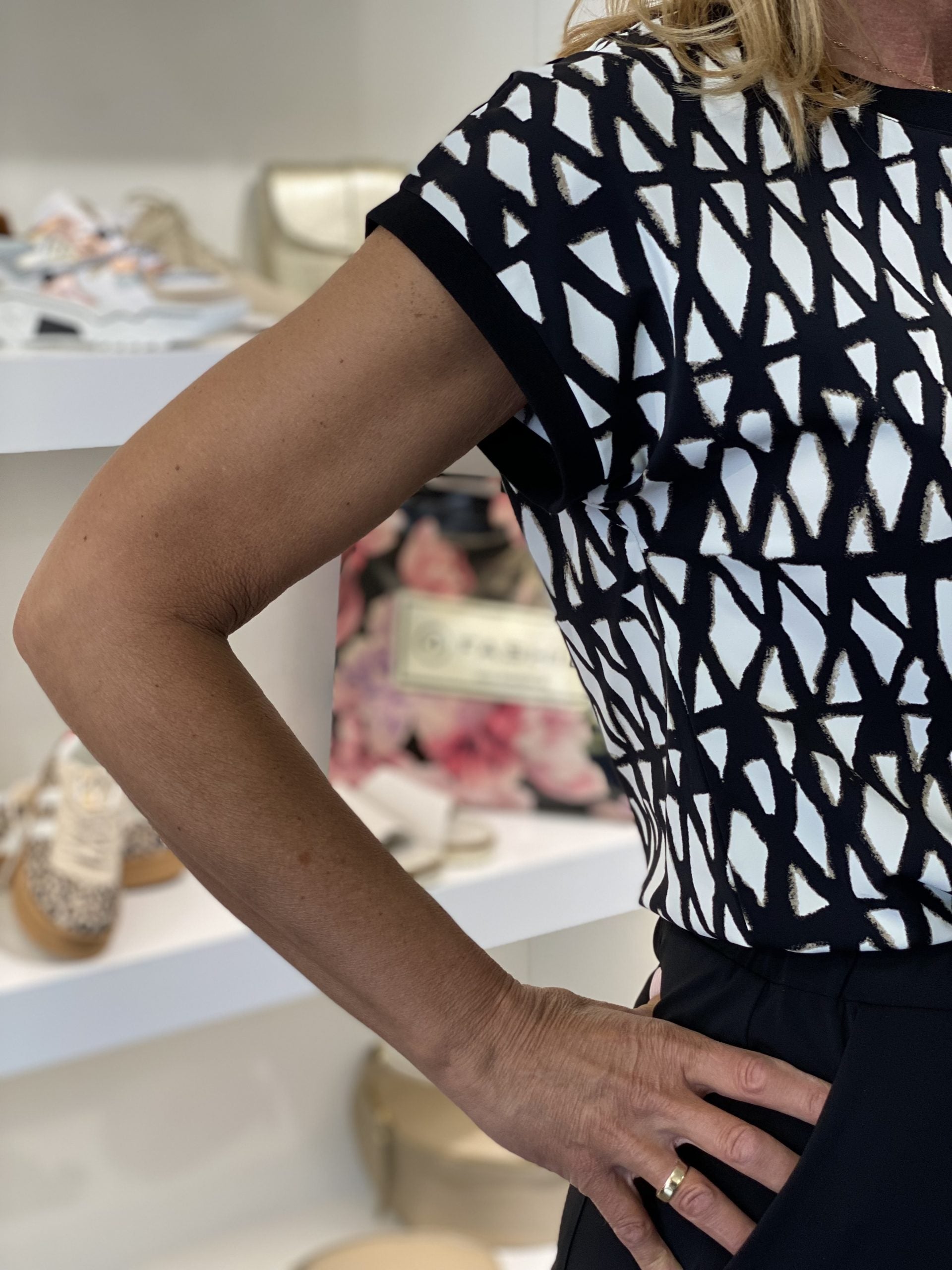 Lady Day Hannah Travelstof Top ruta print