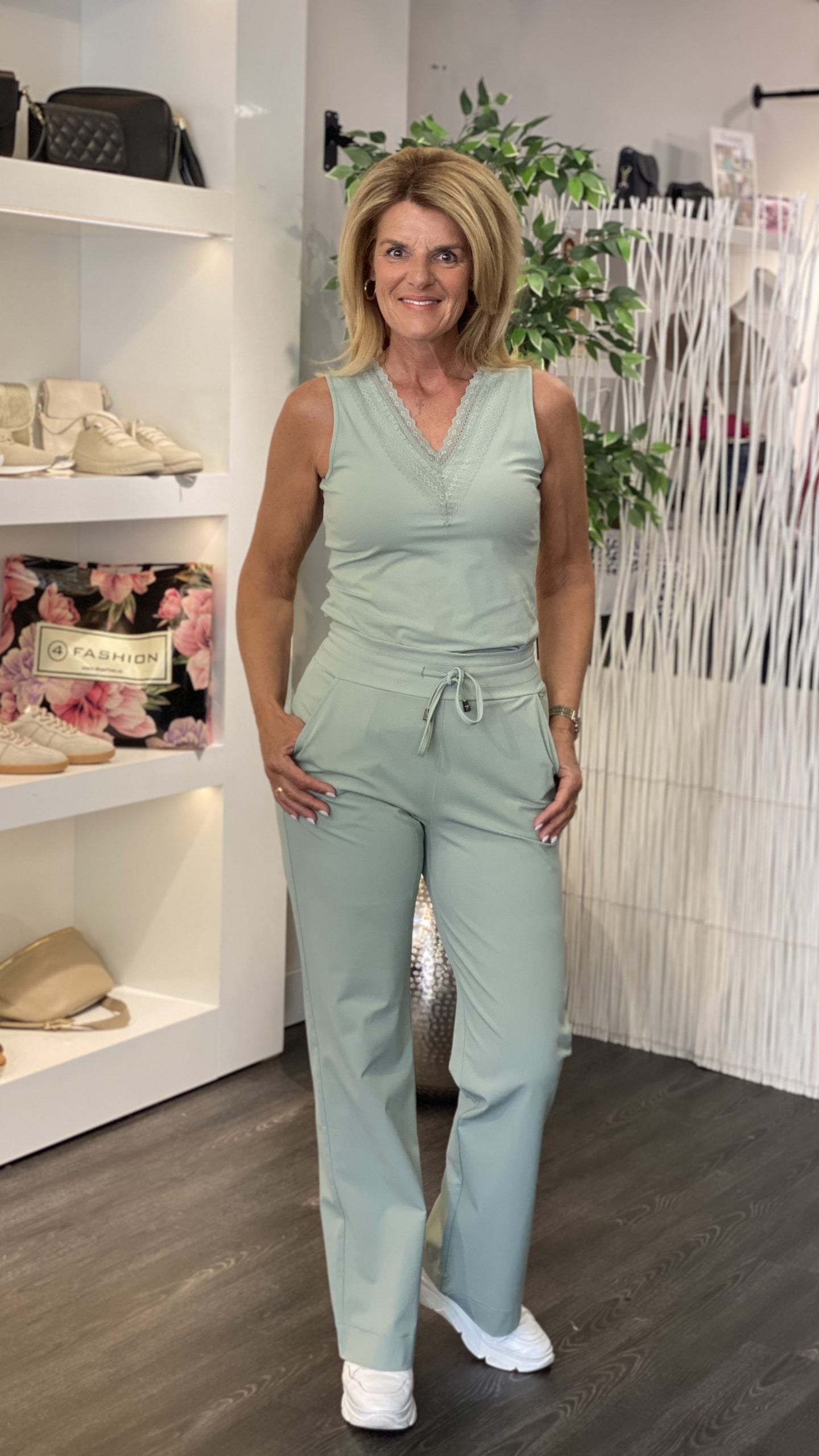 Mi Piace Travelstof Top Kant lilypad groen 202254