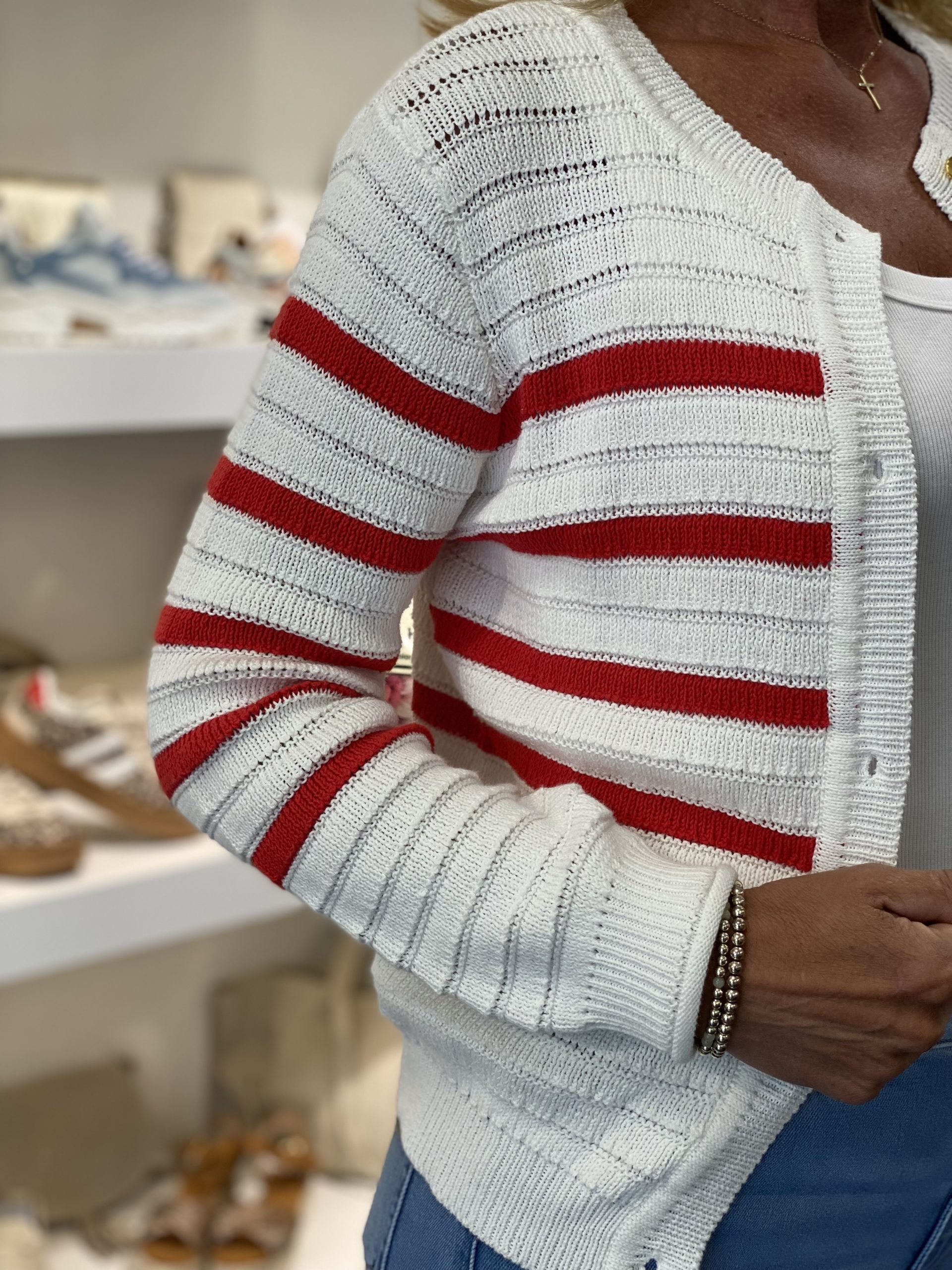 Freequent Sail Vest star offwhite w. bittersweet