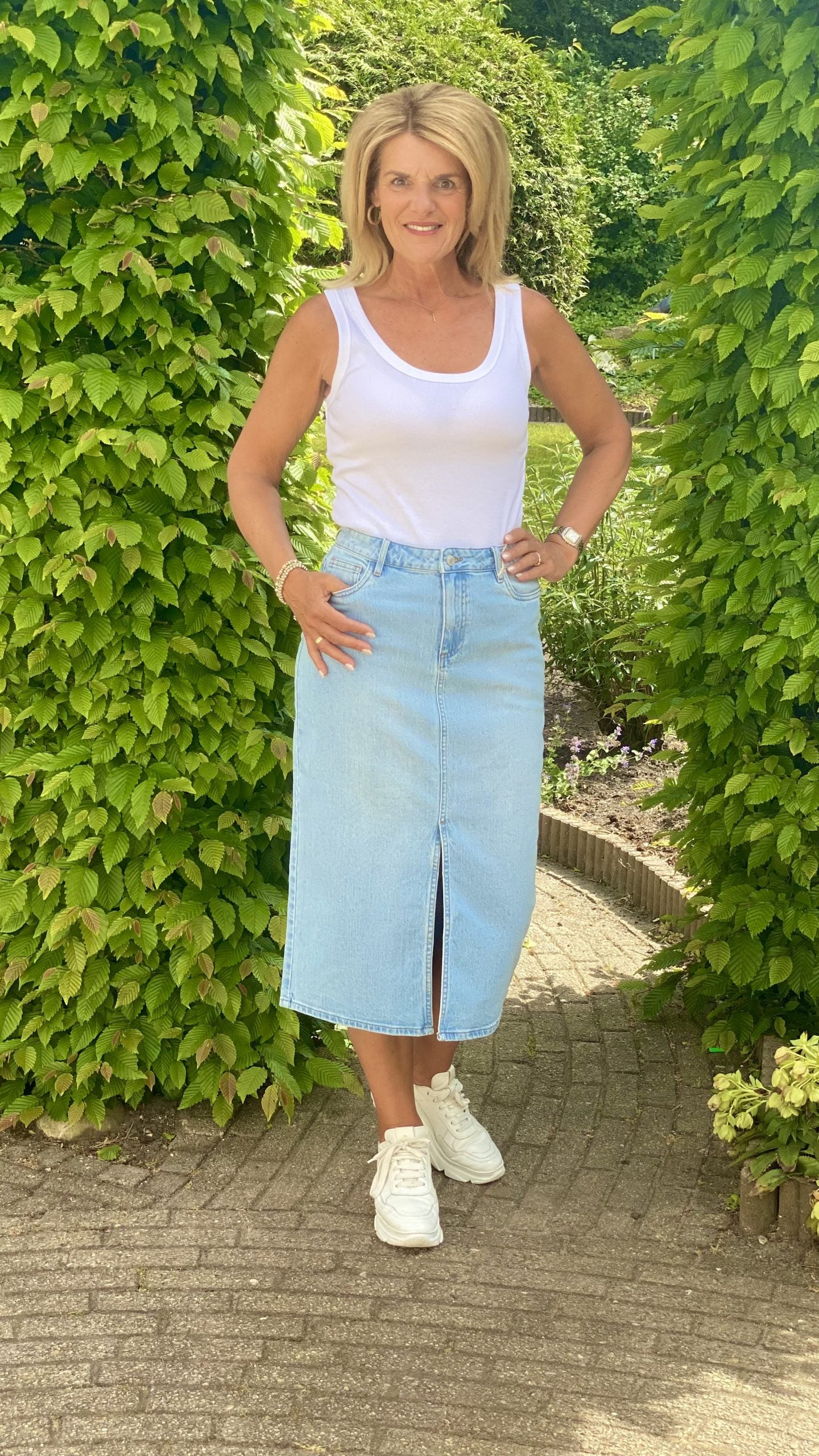 Red Button Sibelle Straight denim spijker Rok bleach