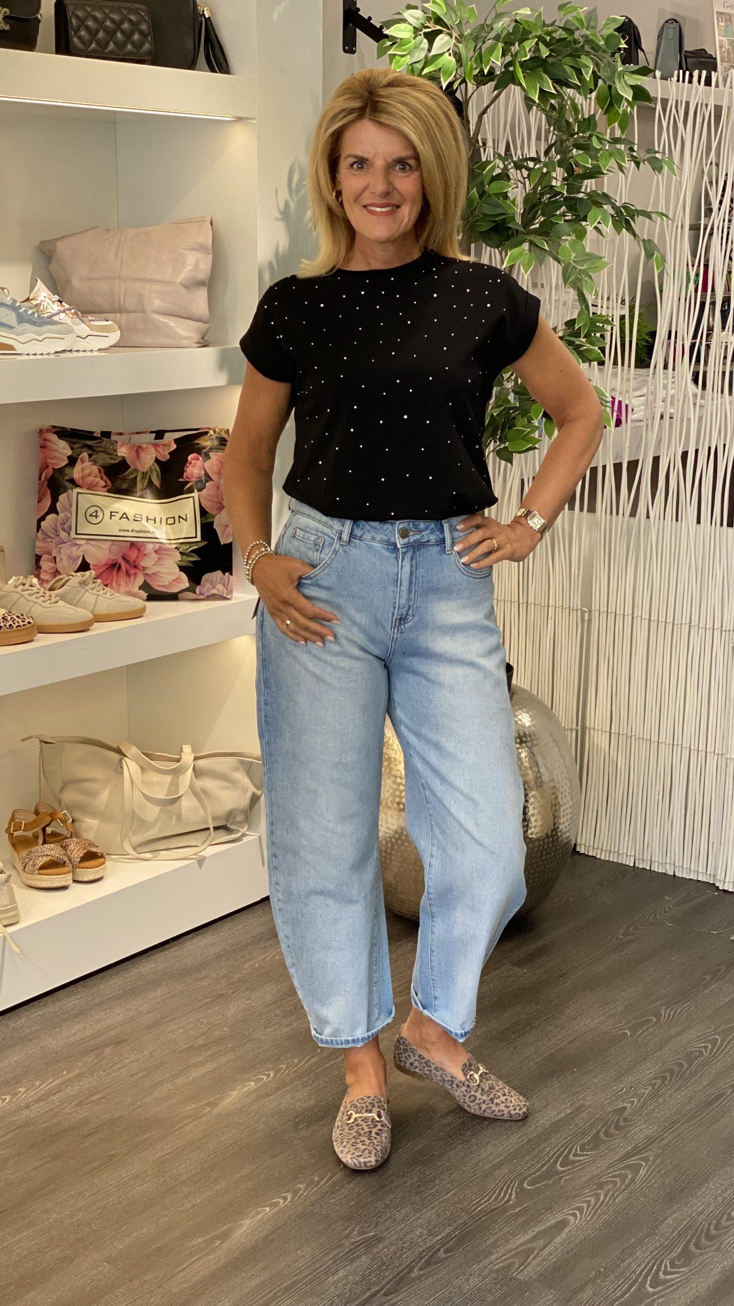 Maicazz Nana T-shirt zwart zilver