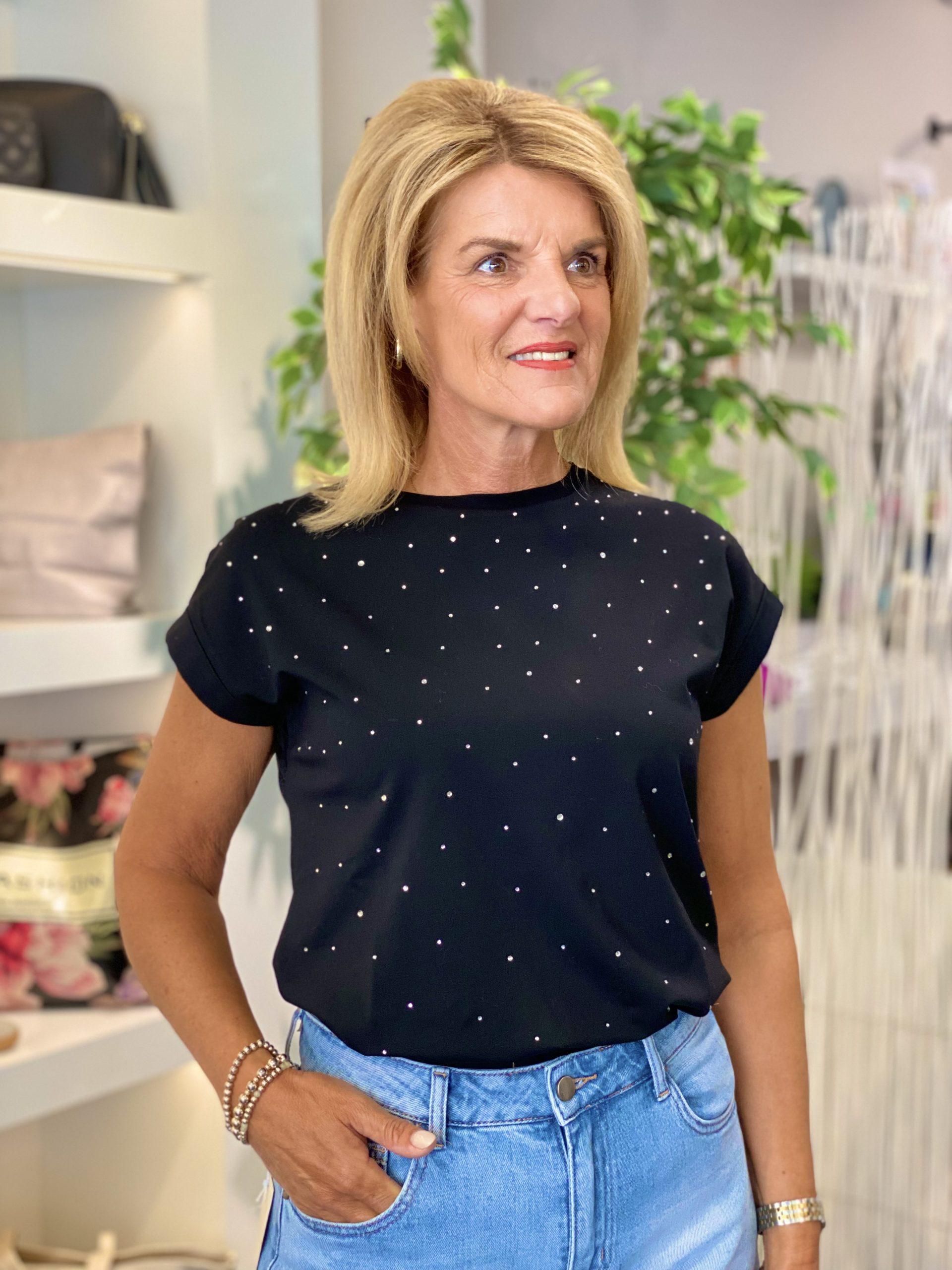 Maicazz Nana T-shirt zwart zilver