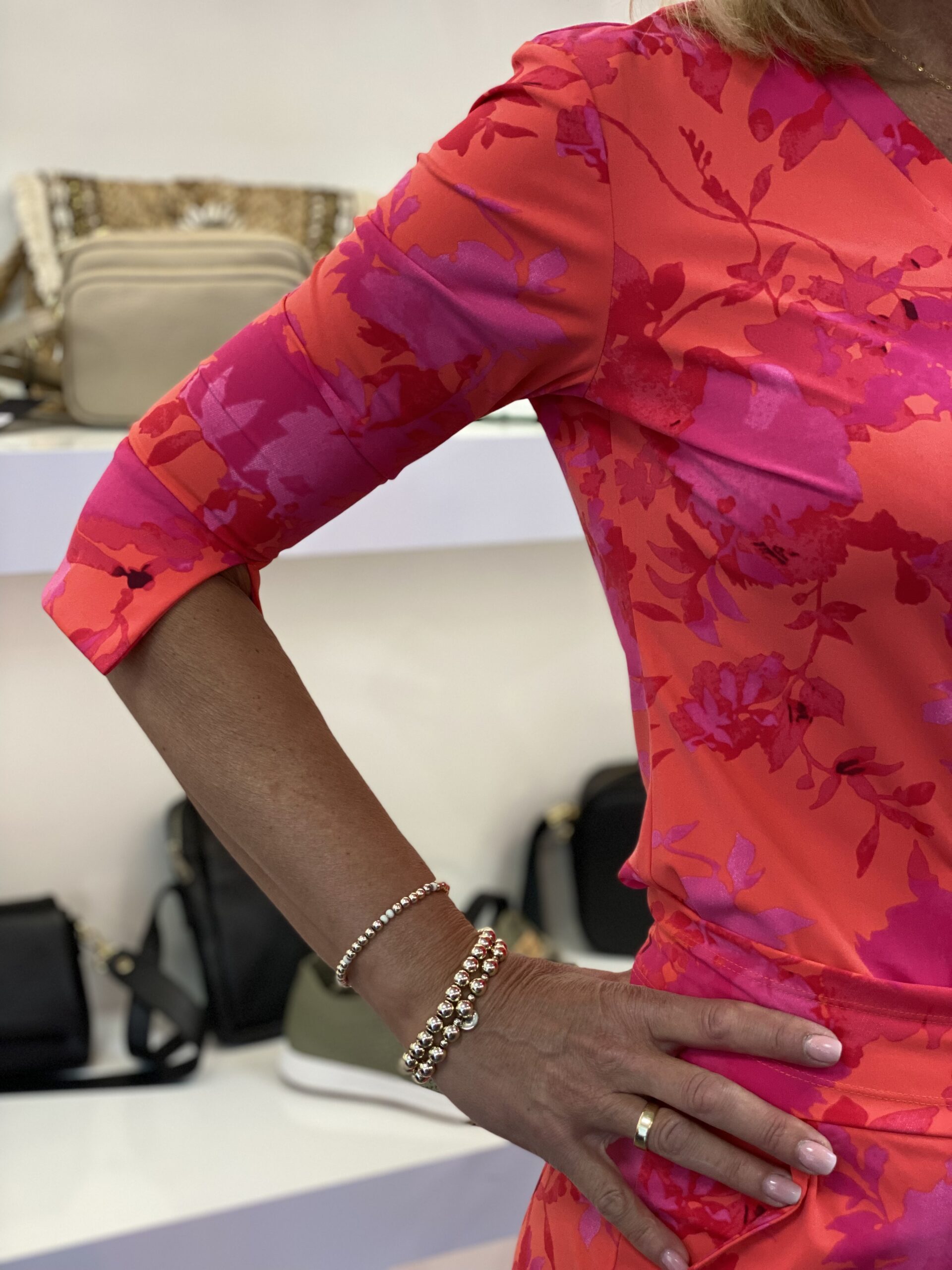 Mi Piace Travelstof Top coral flower 202329