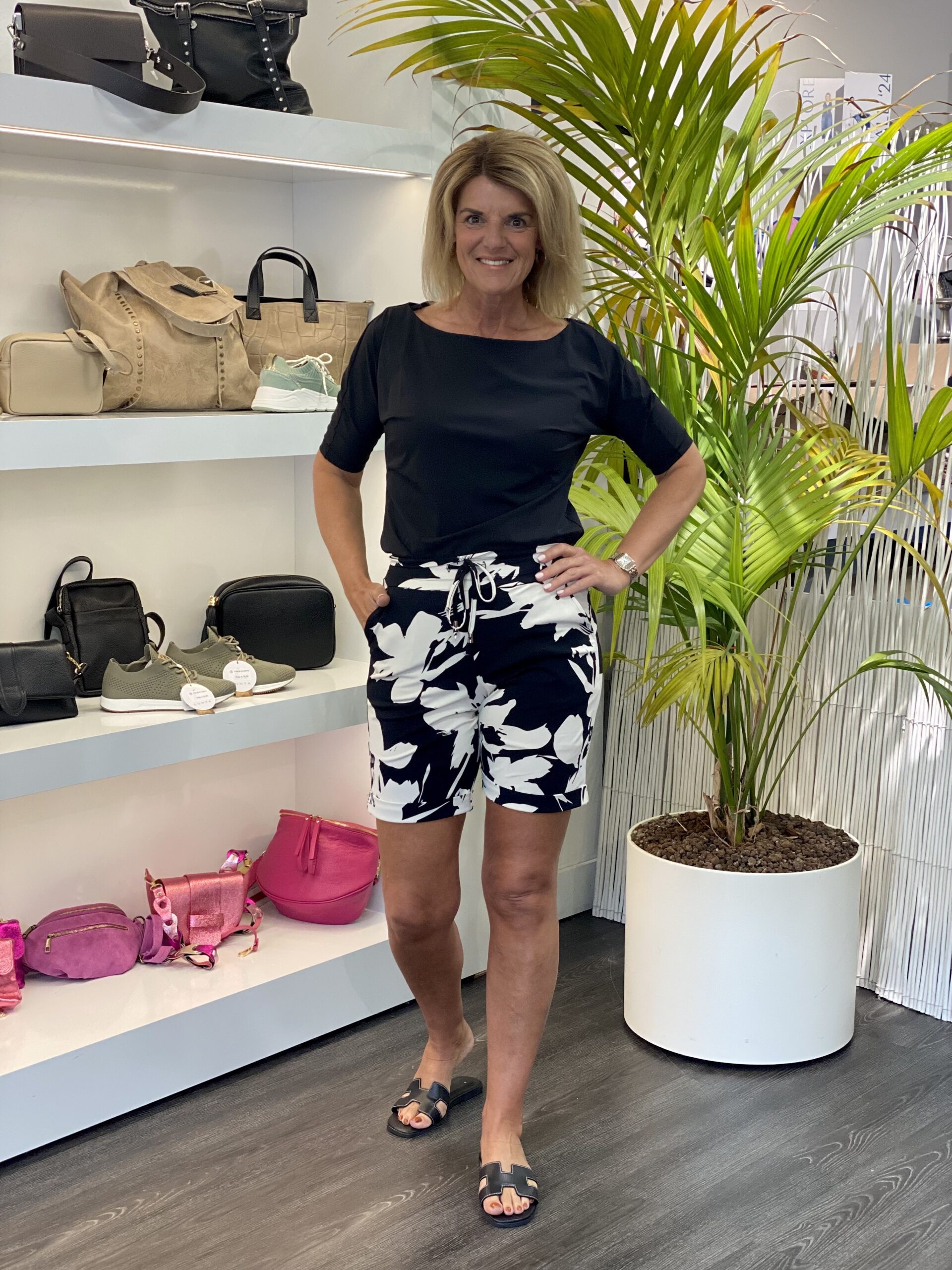 Mi Piace Travelstof Top Boothals 202427 zwart