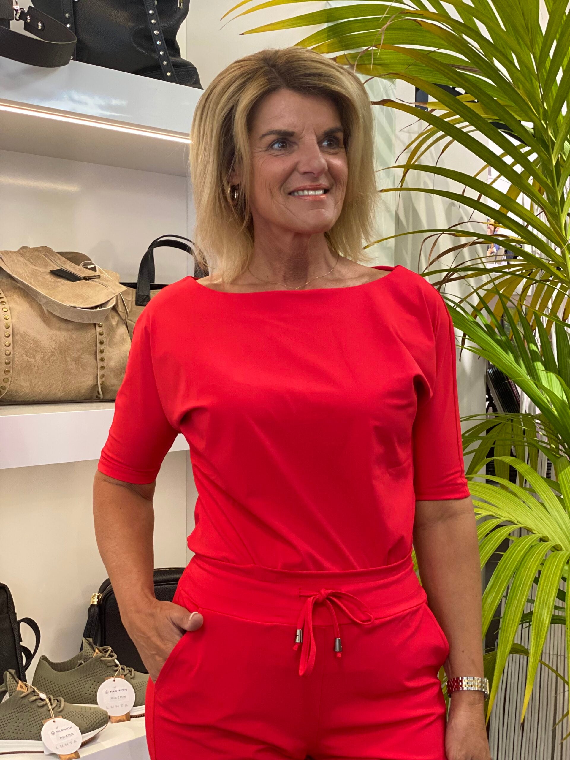 Mi Piace Travelstof Top Boothals 202427 rood