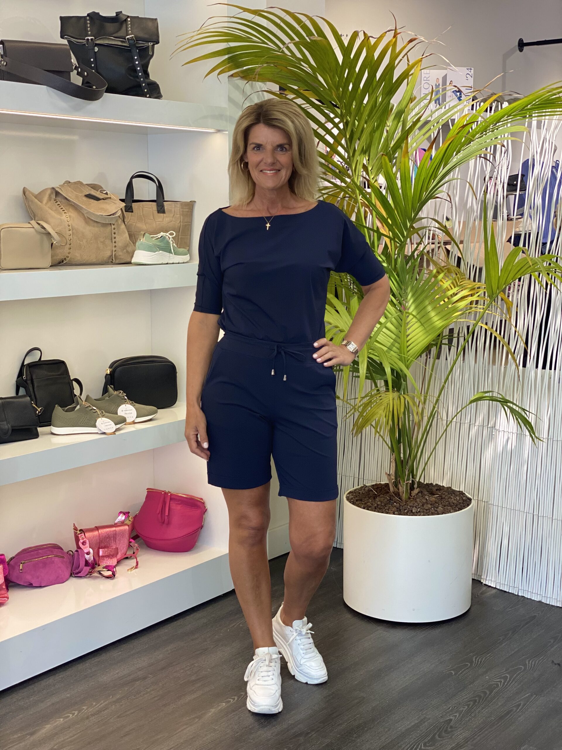 Mi Piace Travelstof Top Boothals 202427 donkerblauw