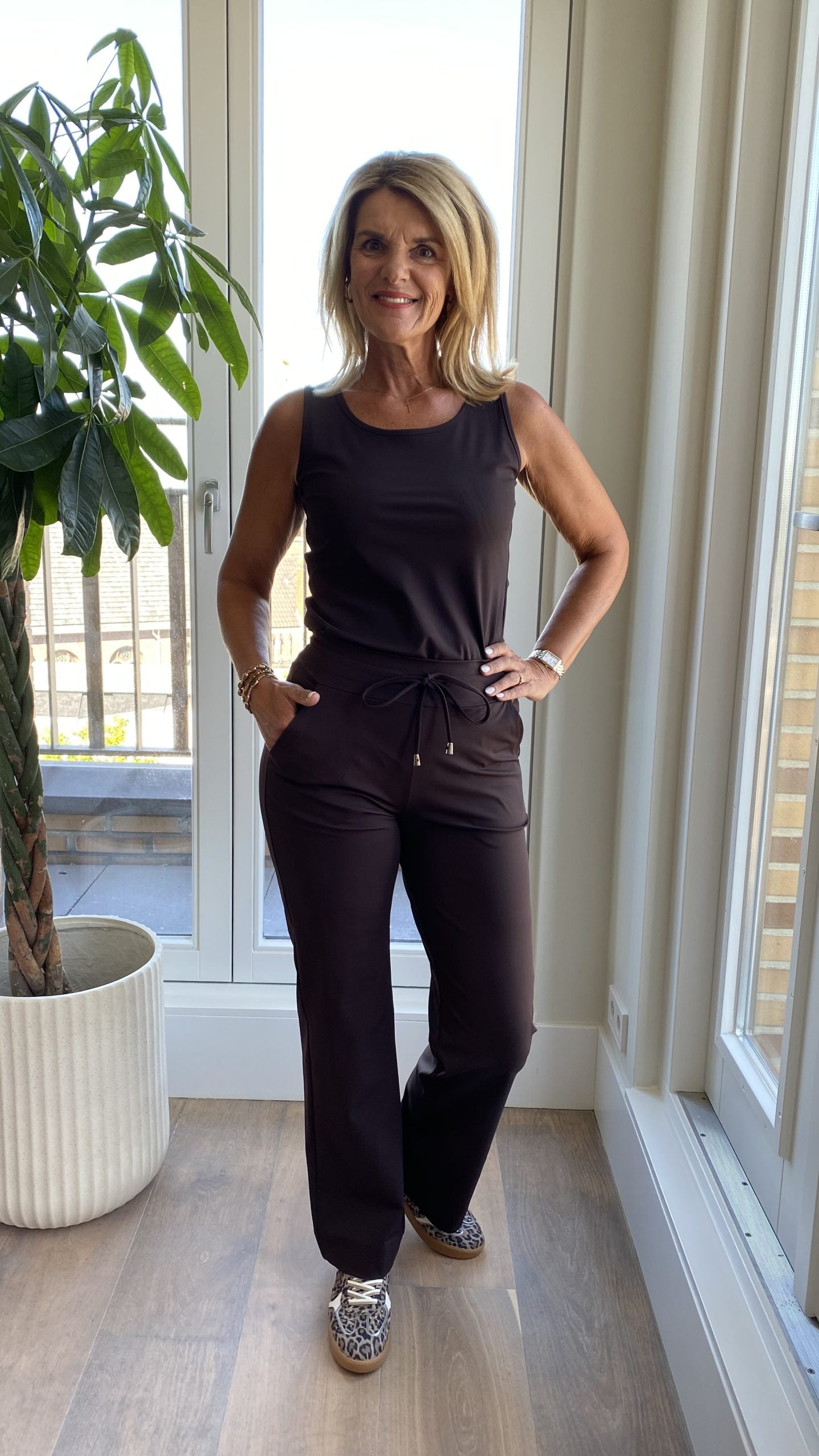 Mi Piace Travelstof Broek heavy dikkere kwaliteit espresso 202136