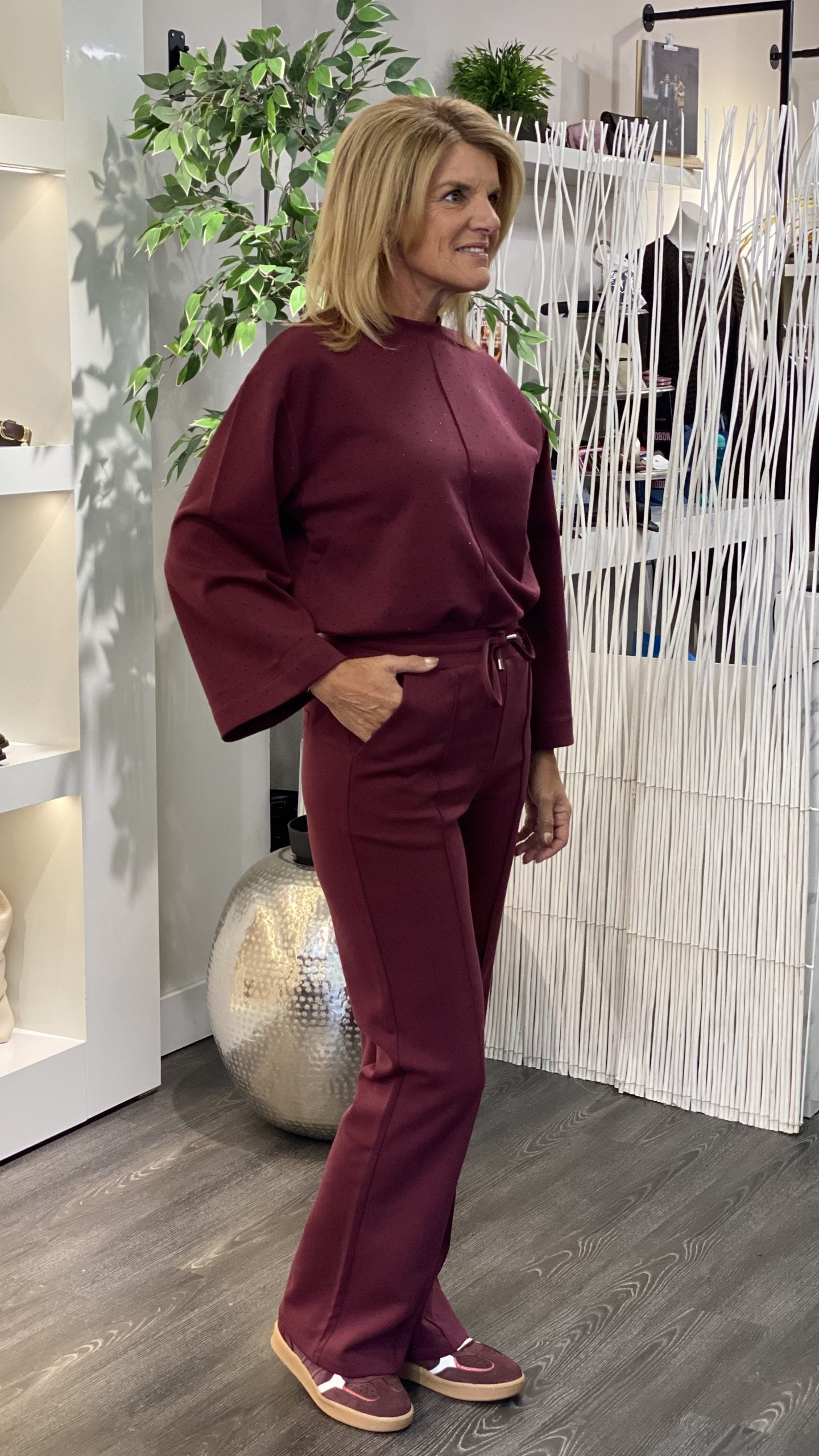 Mi Piace Sweat Broek 20200103 burgundy