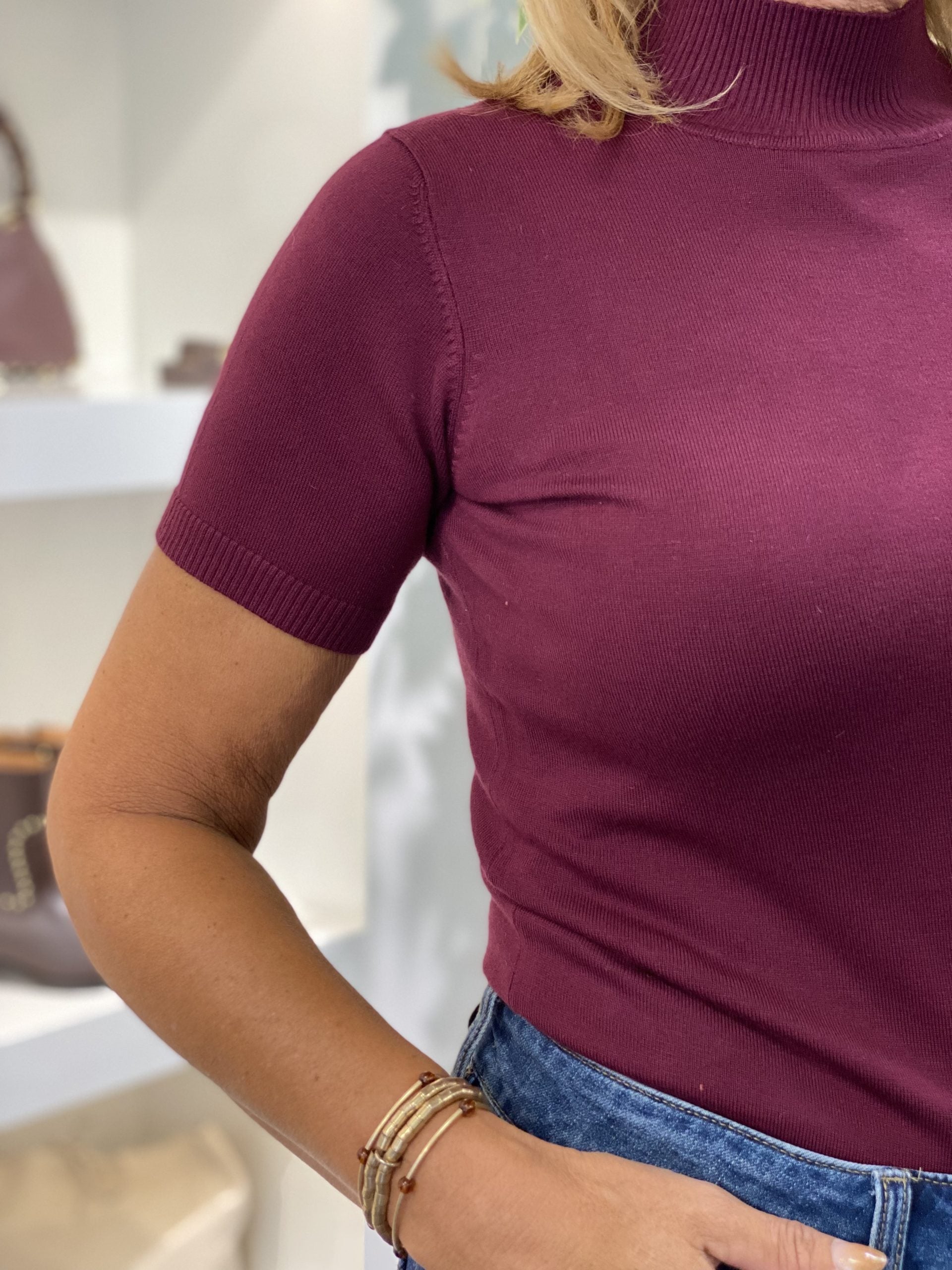 NED Mayra 1/2 SS-RMB Brei Top windsor wine