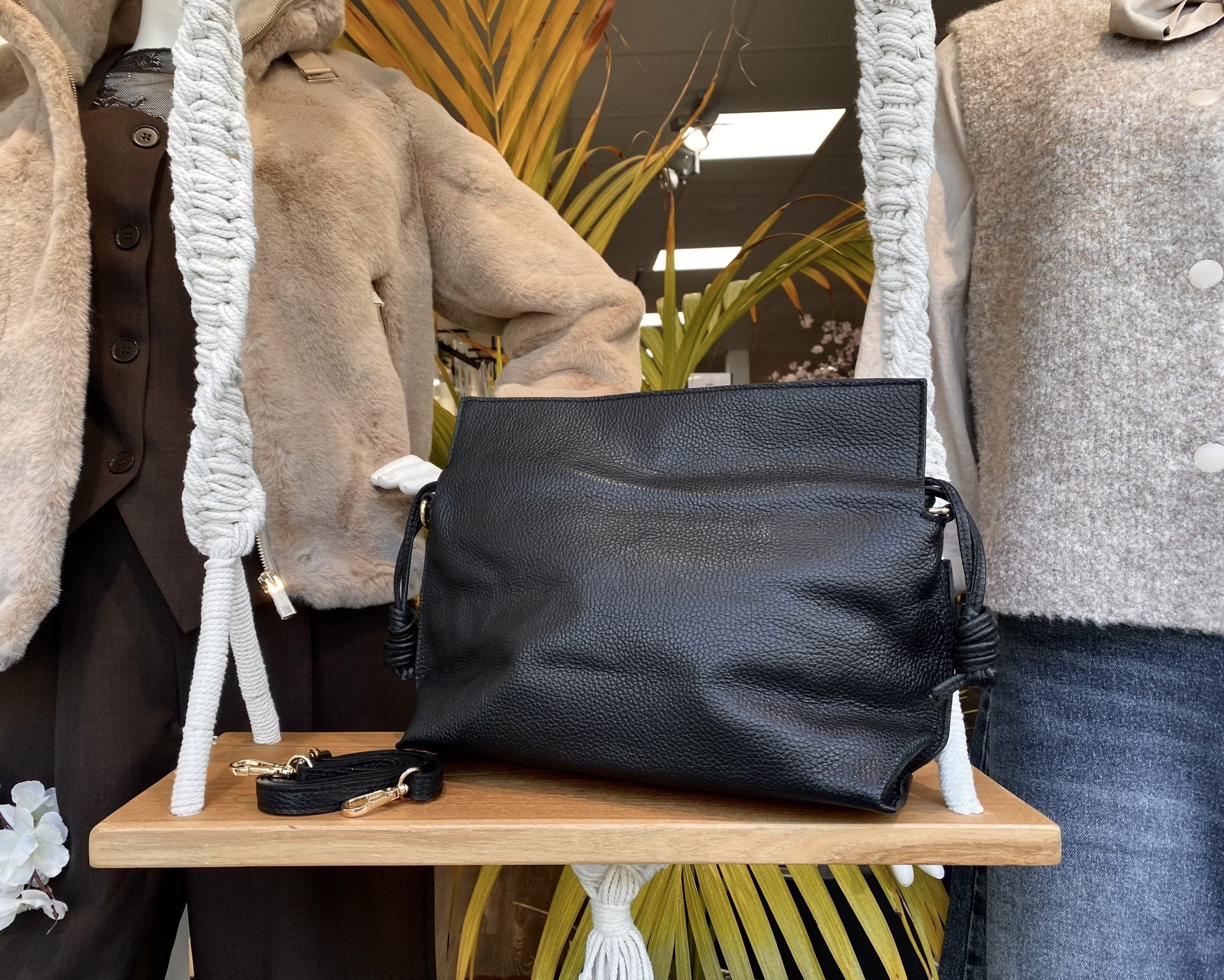 Lana Shopper Tas Leer Zwart T339