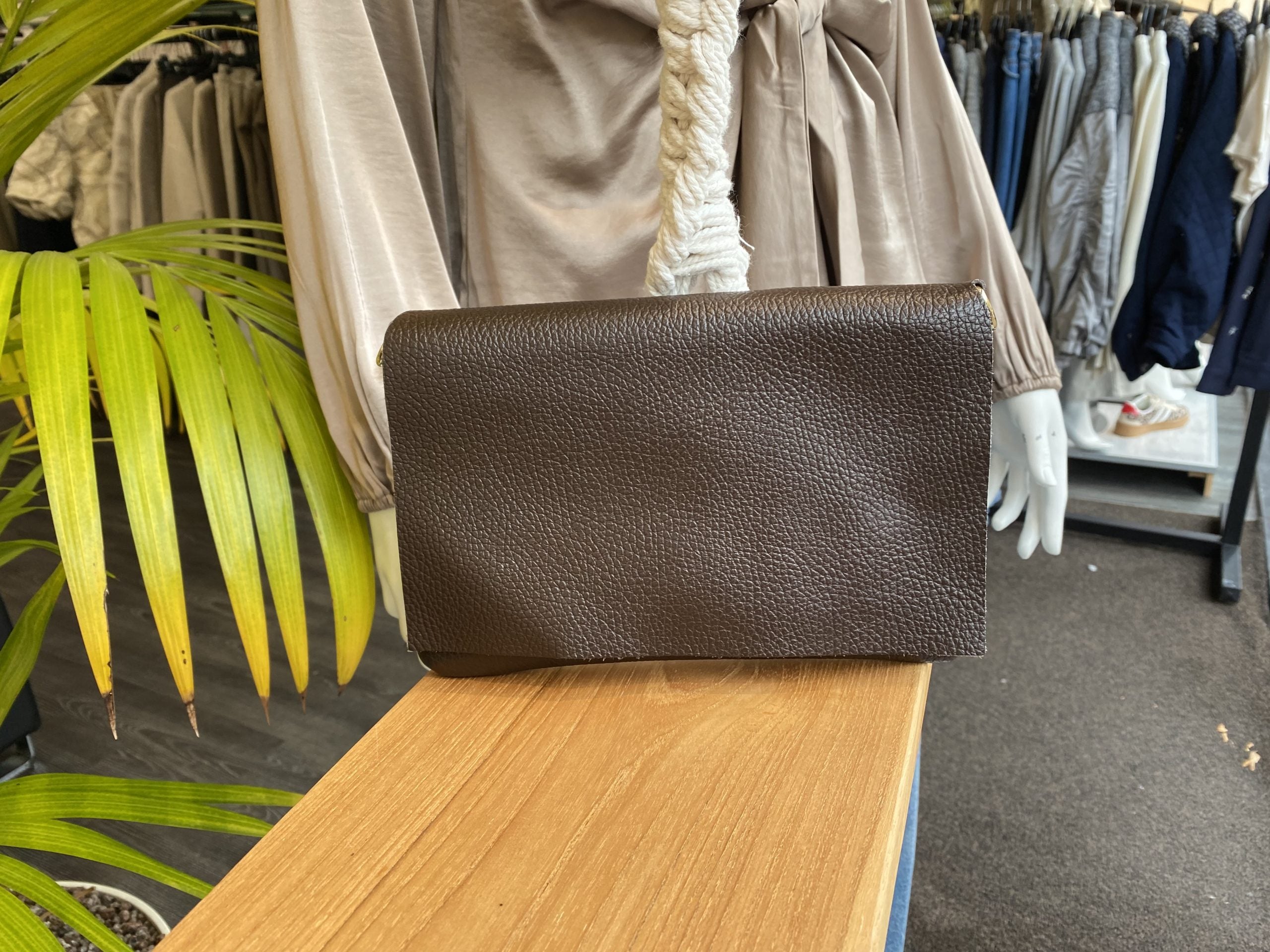 Overlap Tas Leer Donkerbruin T345