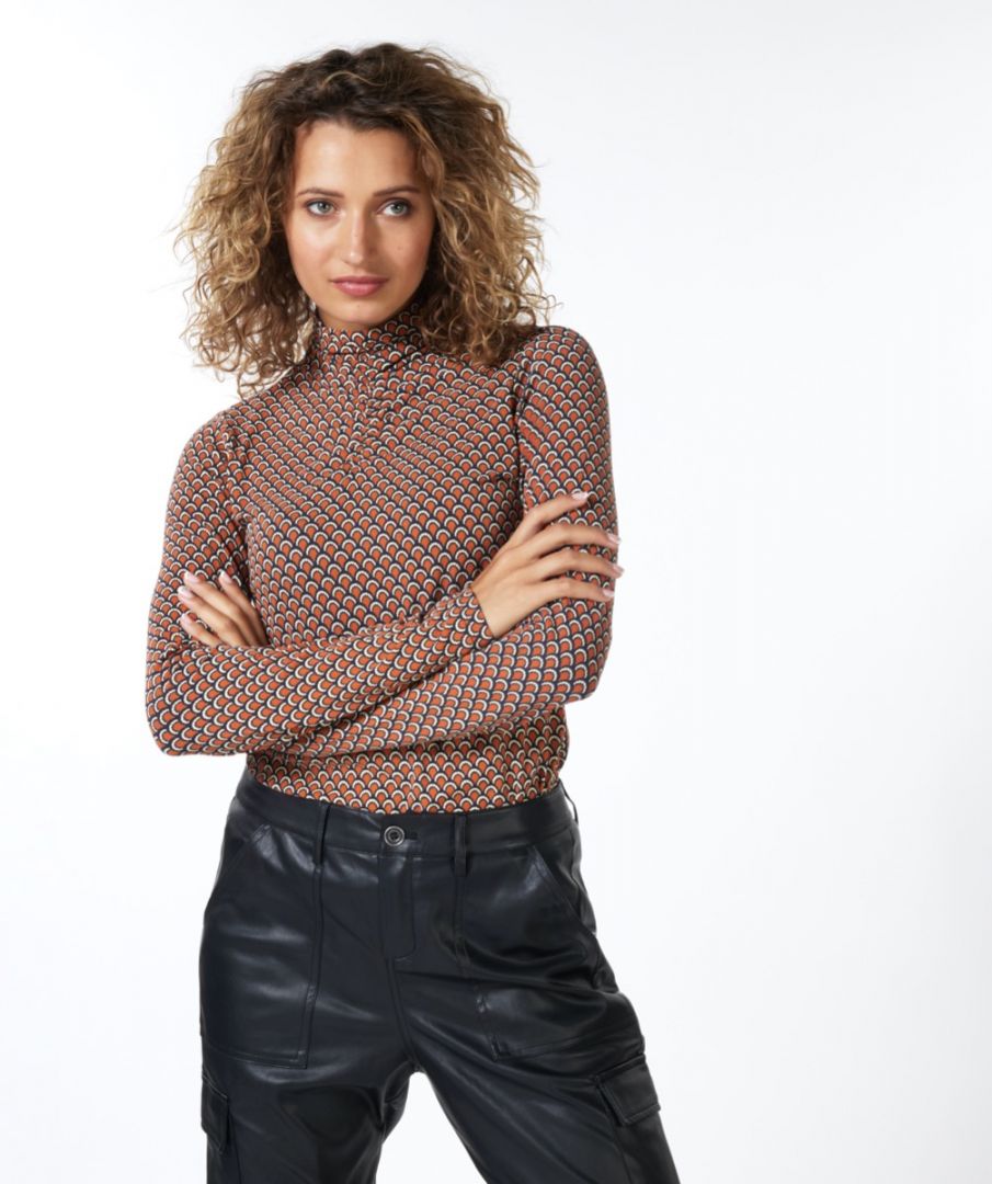 Esqualo Top Smocked Neckline F23.30515 scalloped